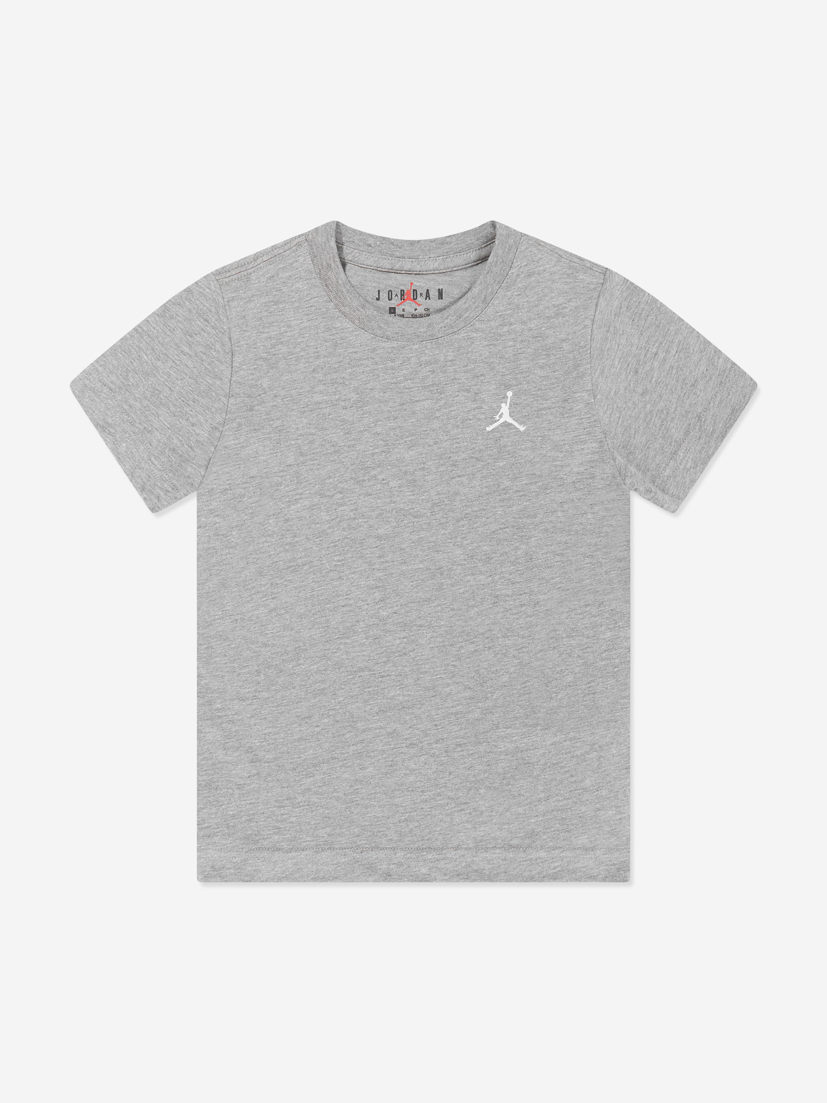 Boys Jumpman Air Embroidered T-Shirt in Grey