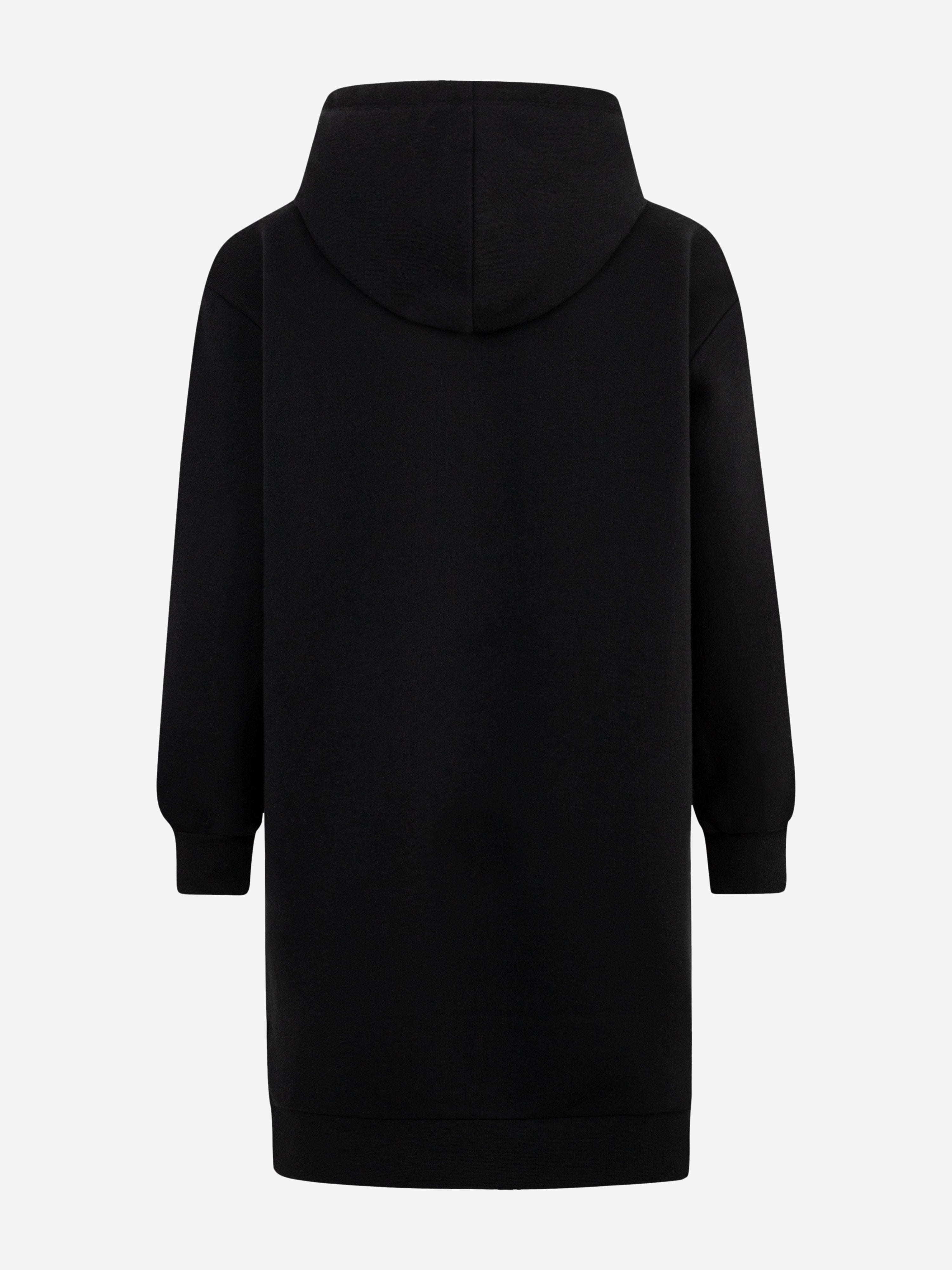 Girls Hooded Sweater Dress in Black