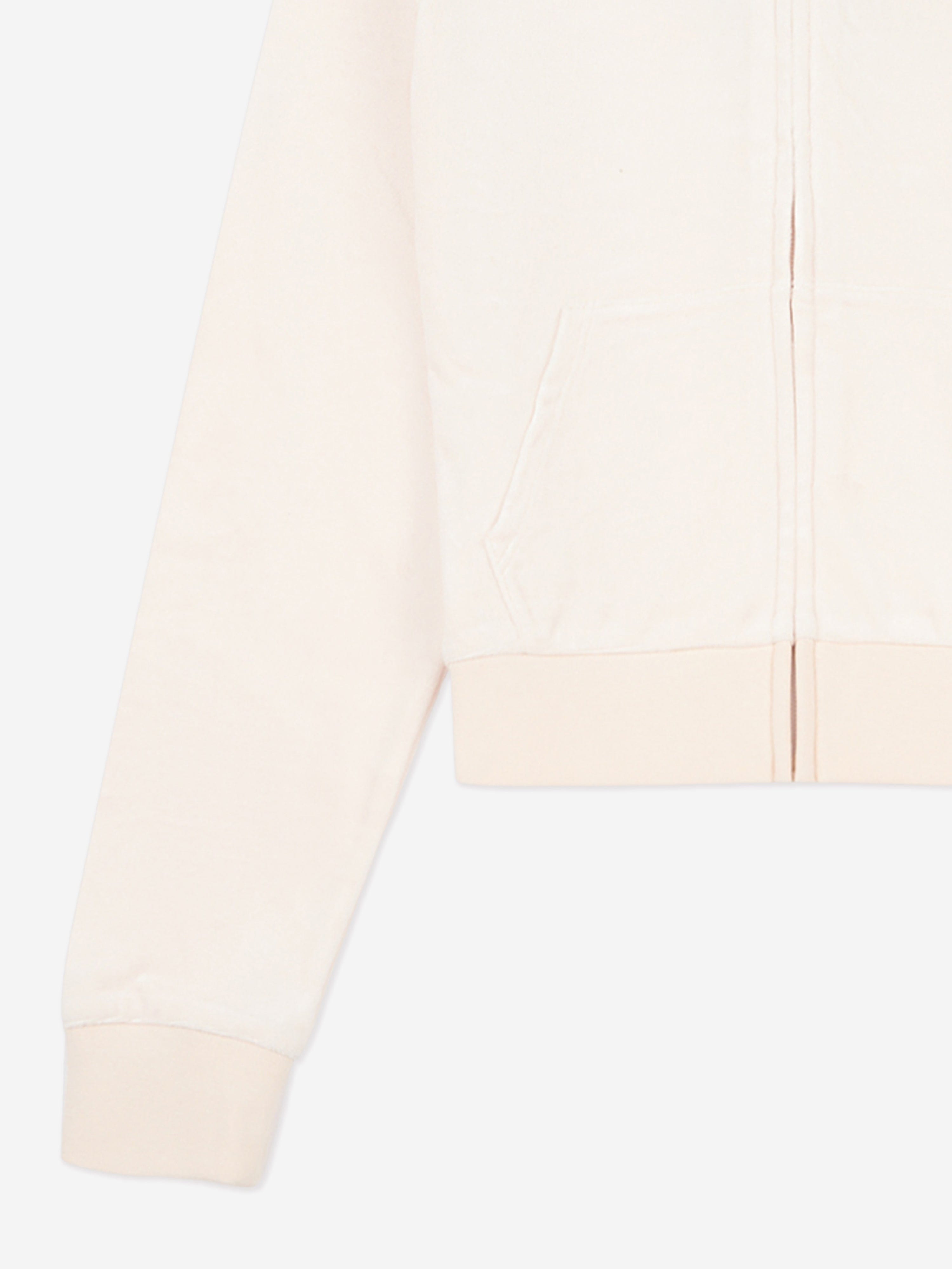 Juicy Couture Girls Tonal Velour Zip Up Top in Beige