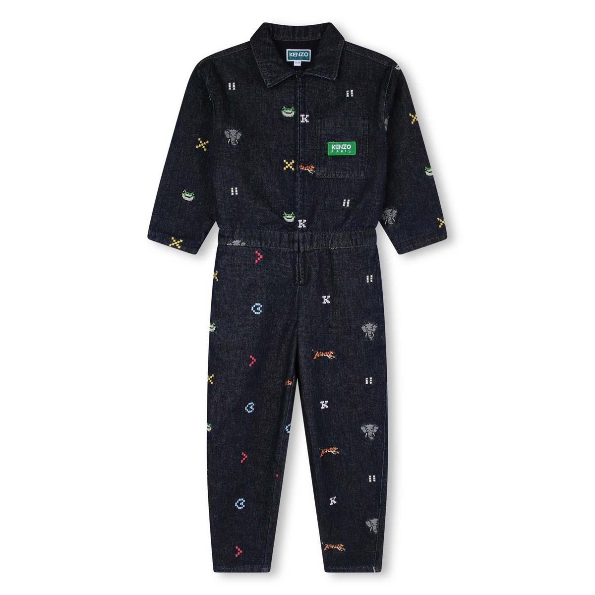 Boys & Girls Black Denim Jumpsuit