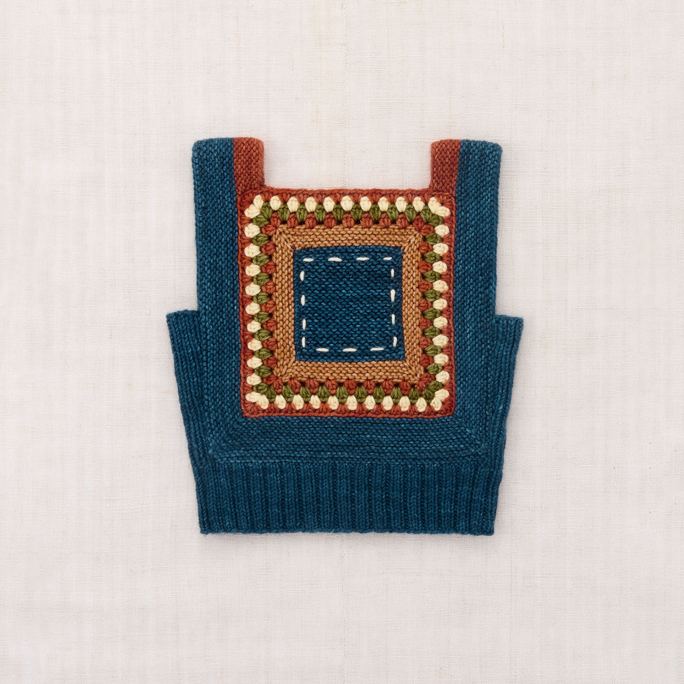 Gilet en laine bleu garçon et fille