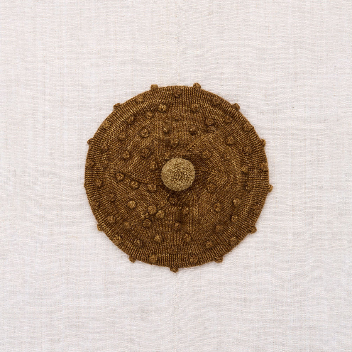 Girls Brown Popcorn Wool Beret