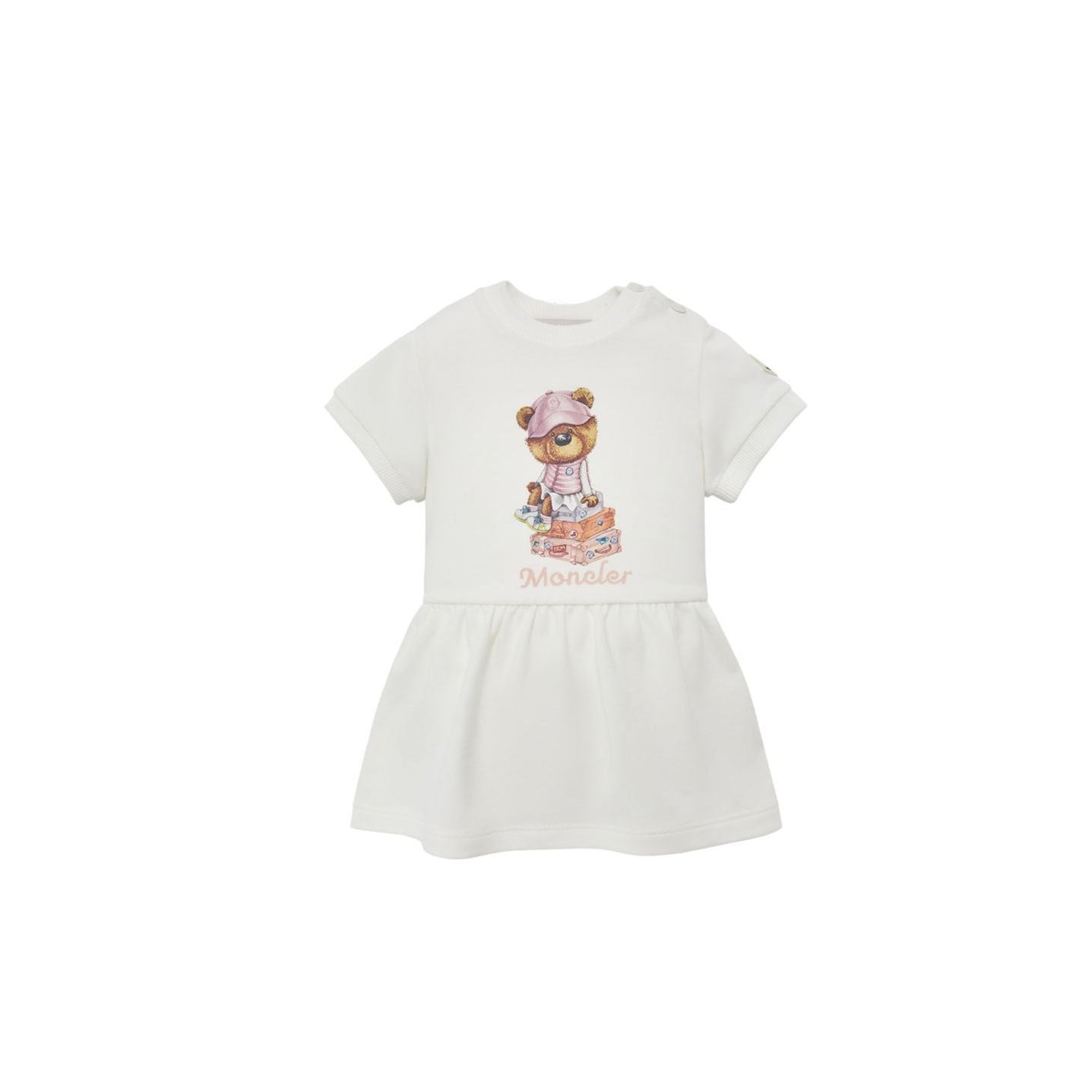 Baby Girls White Printed Cotton Dress
