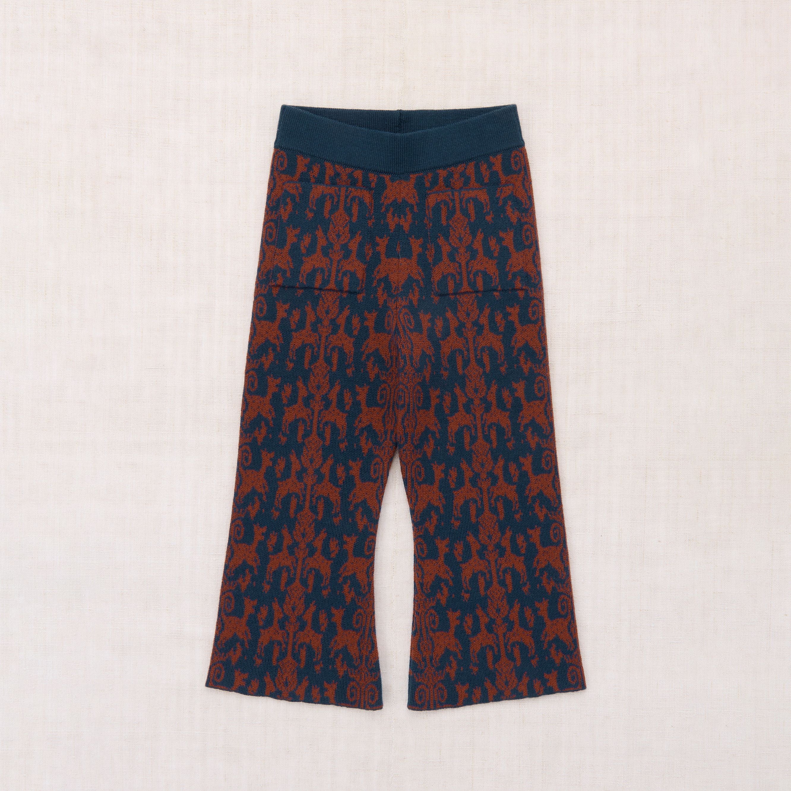 Boys & Girls Blue Jacquard Wool Trousers