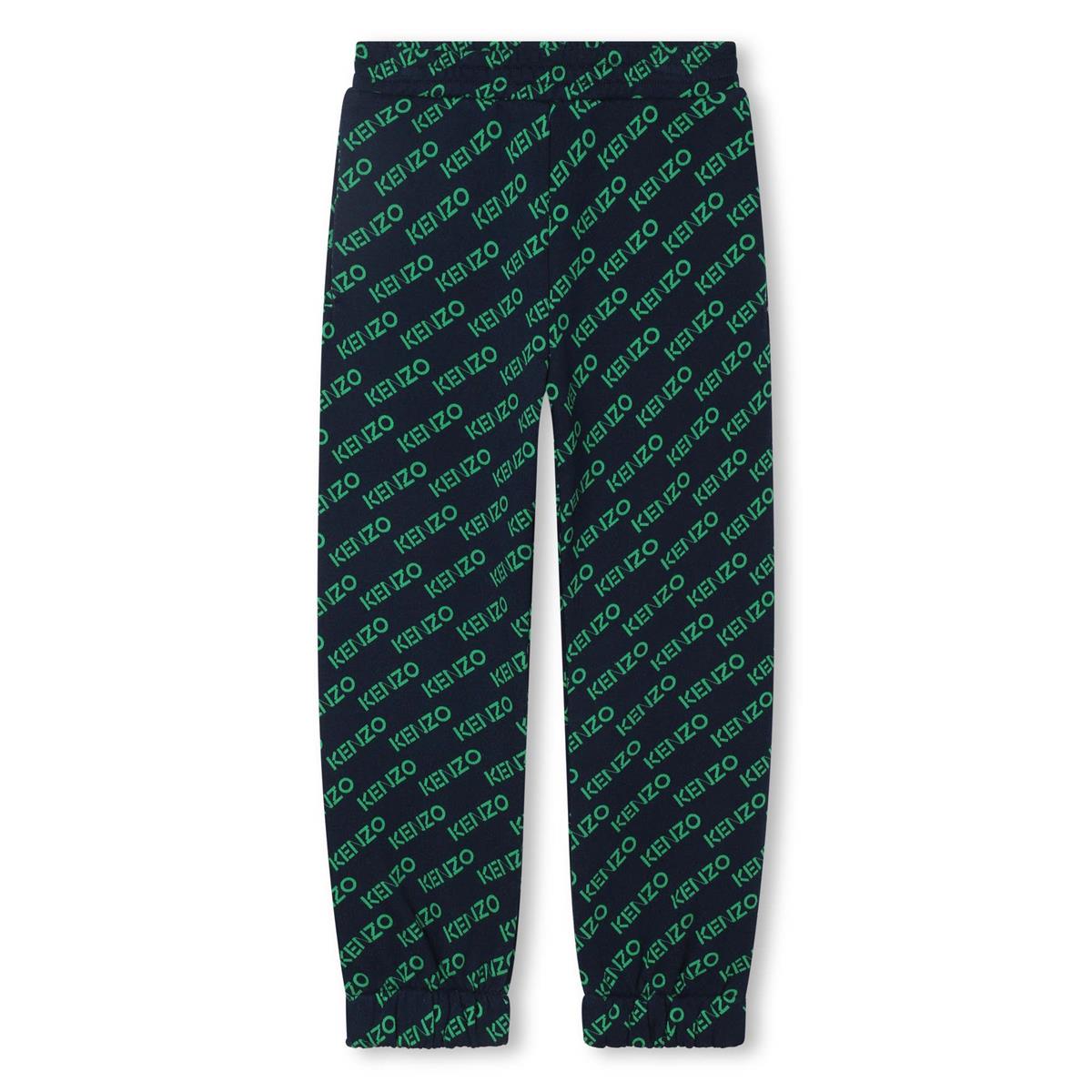 Boys Blue Logo Cotton Trousers