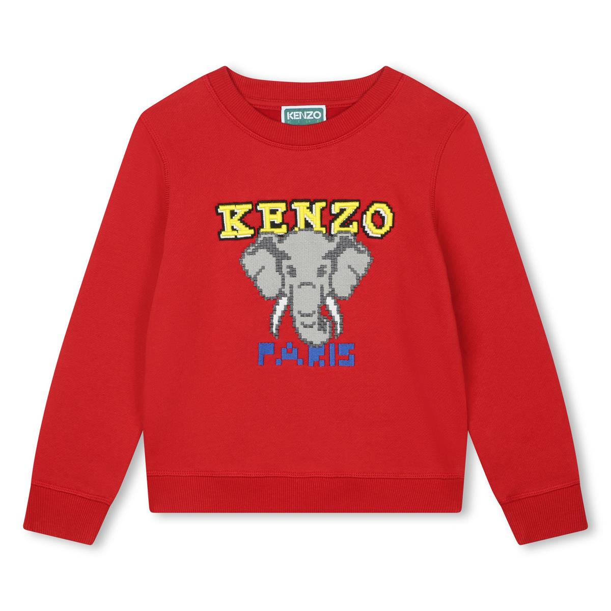 Boys Red Logo Cotton Sweatshirt