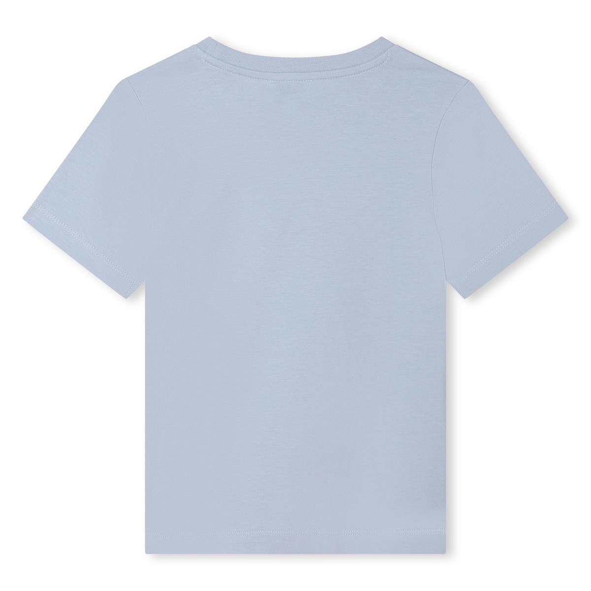 Boys Light Blue Printed Cotton T-Shirt
