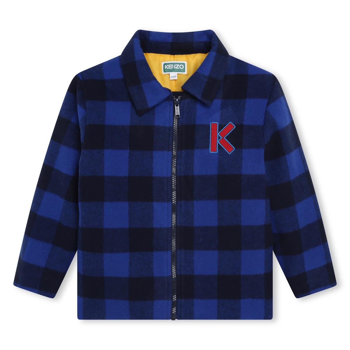 Boys Blue Check Coat