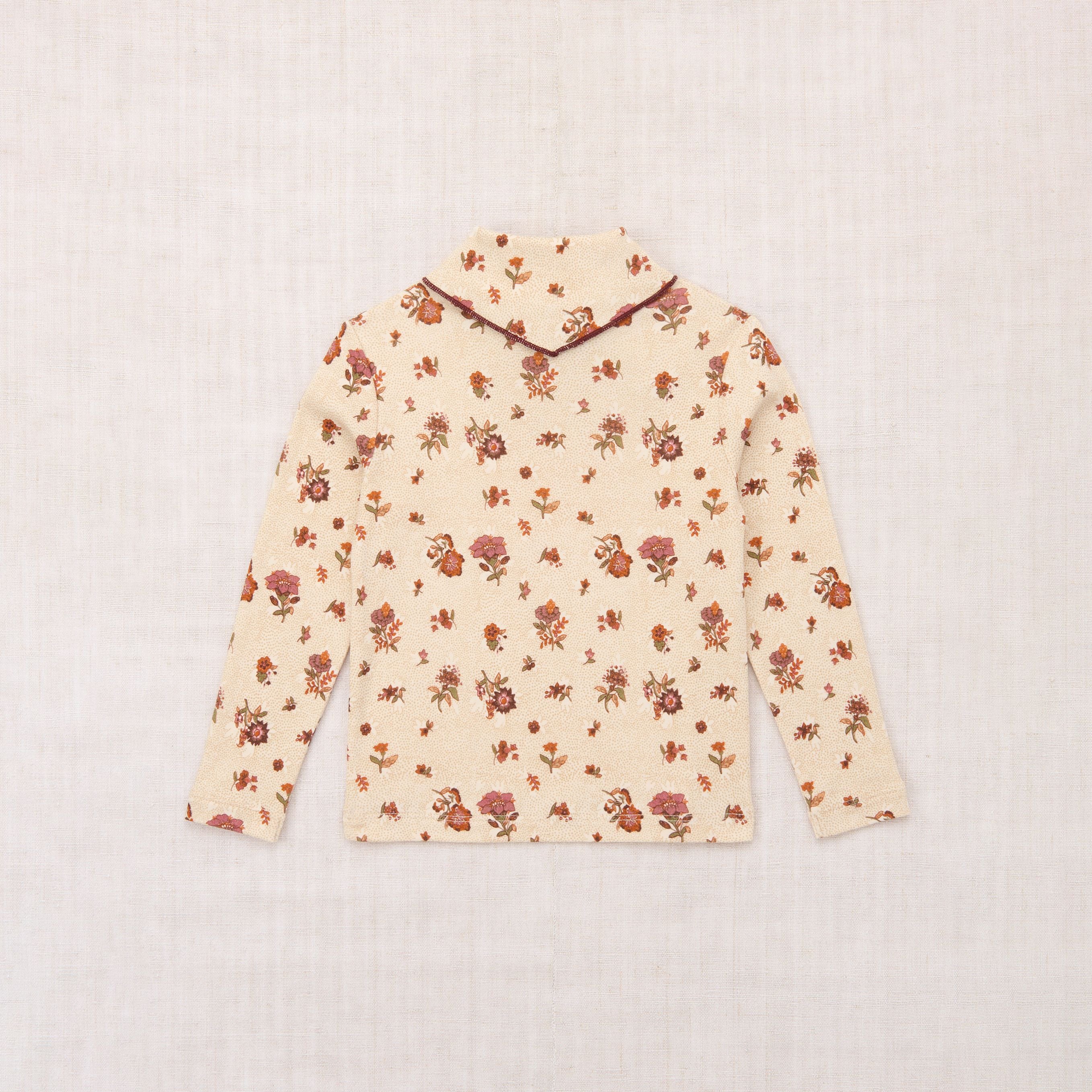 T-shirt en coton imprimé fleurs beige pour fille