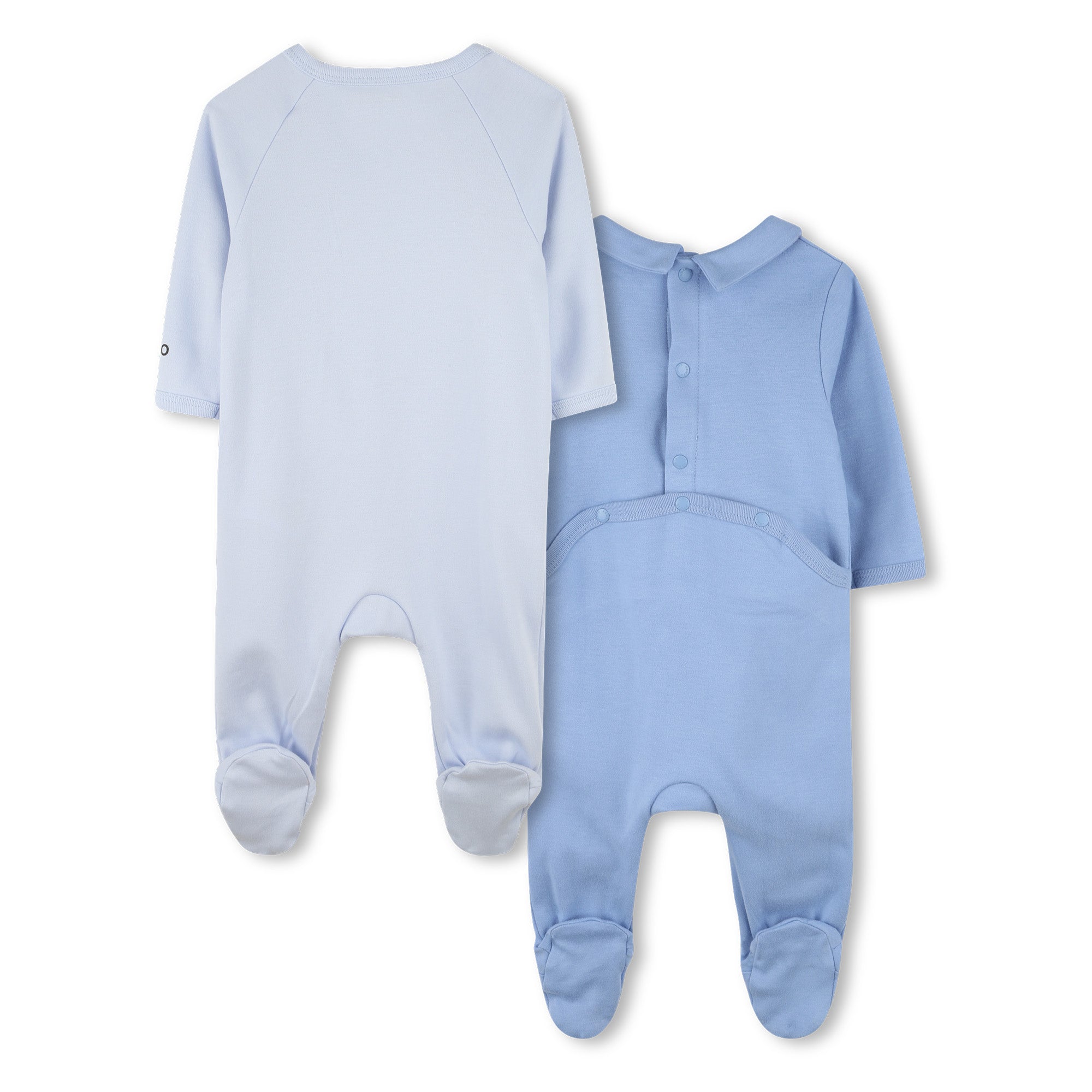 Coffret cadeau de combinaisons bleues en coton pour bébés garçons et filles (lot de 2)
