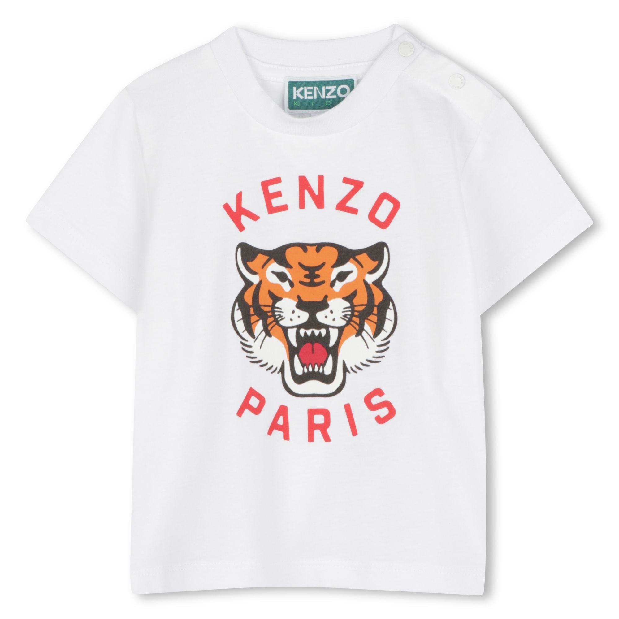 Baby Boys & Girls White Print Logo Cotton T-Shirt
