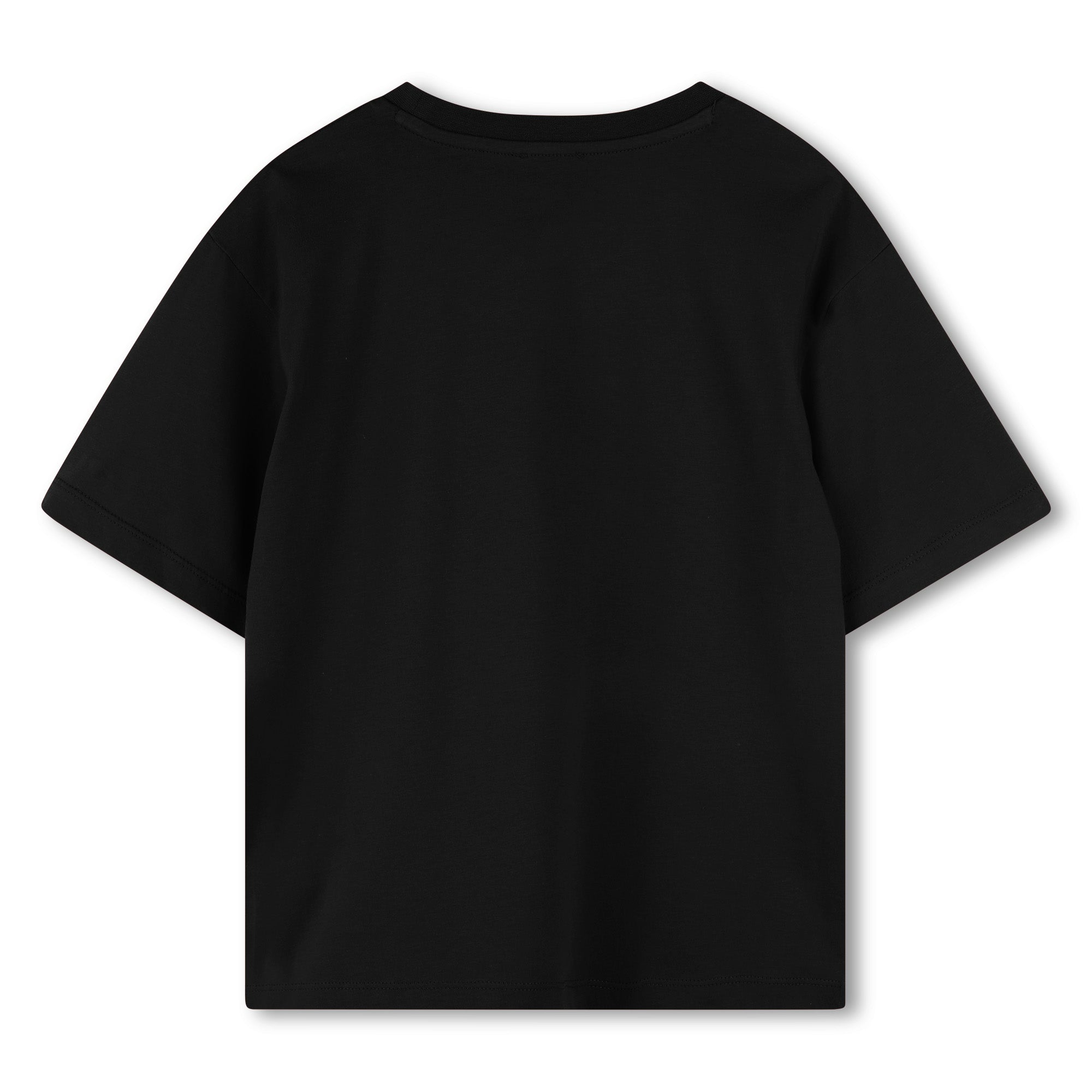 Boys Black Print Logo Cotton T-Shirt