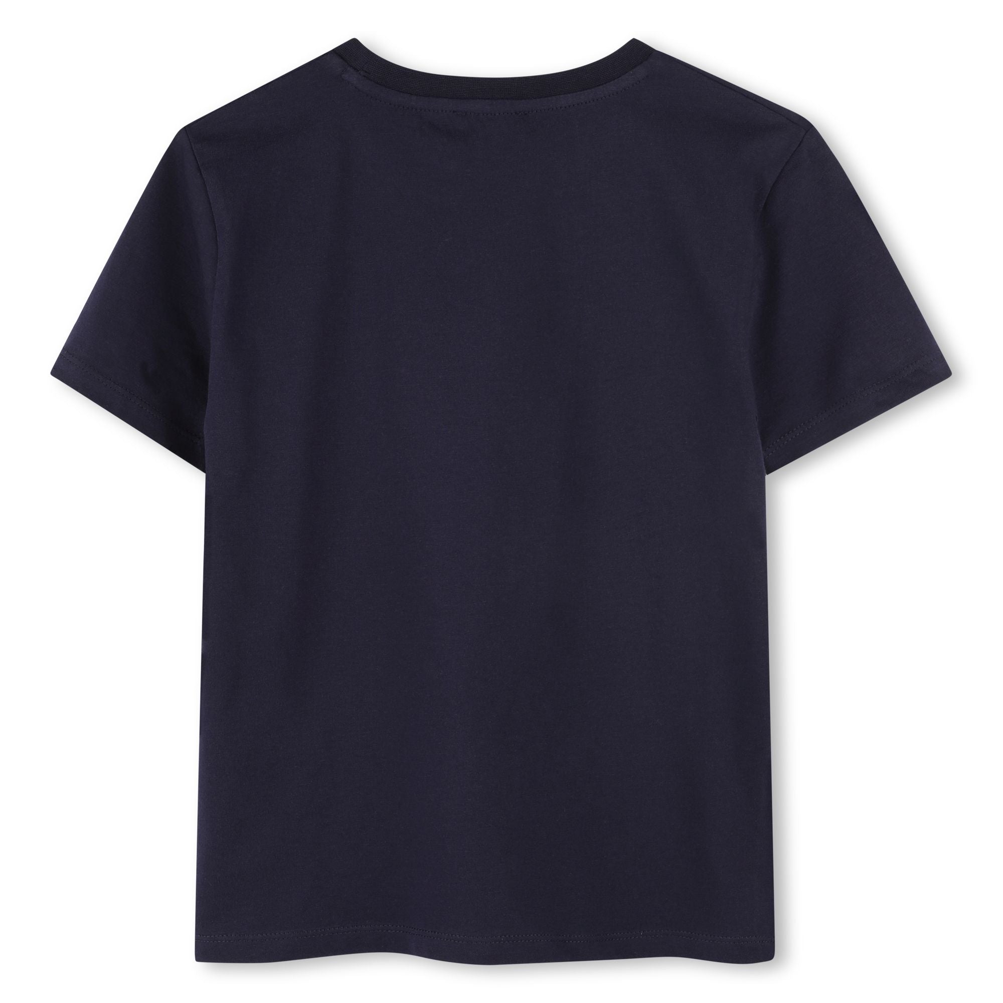 Boys Navy Logo Cotton T-Shirt