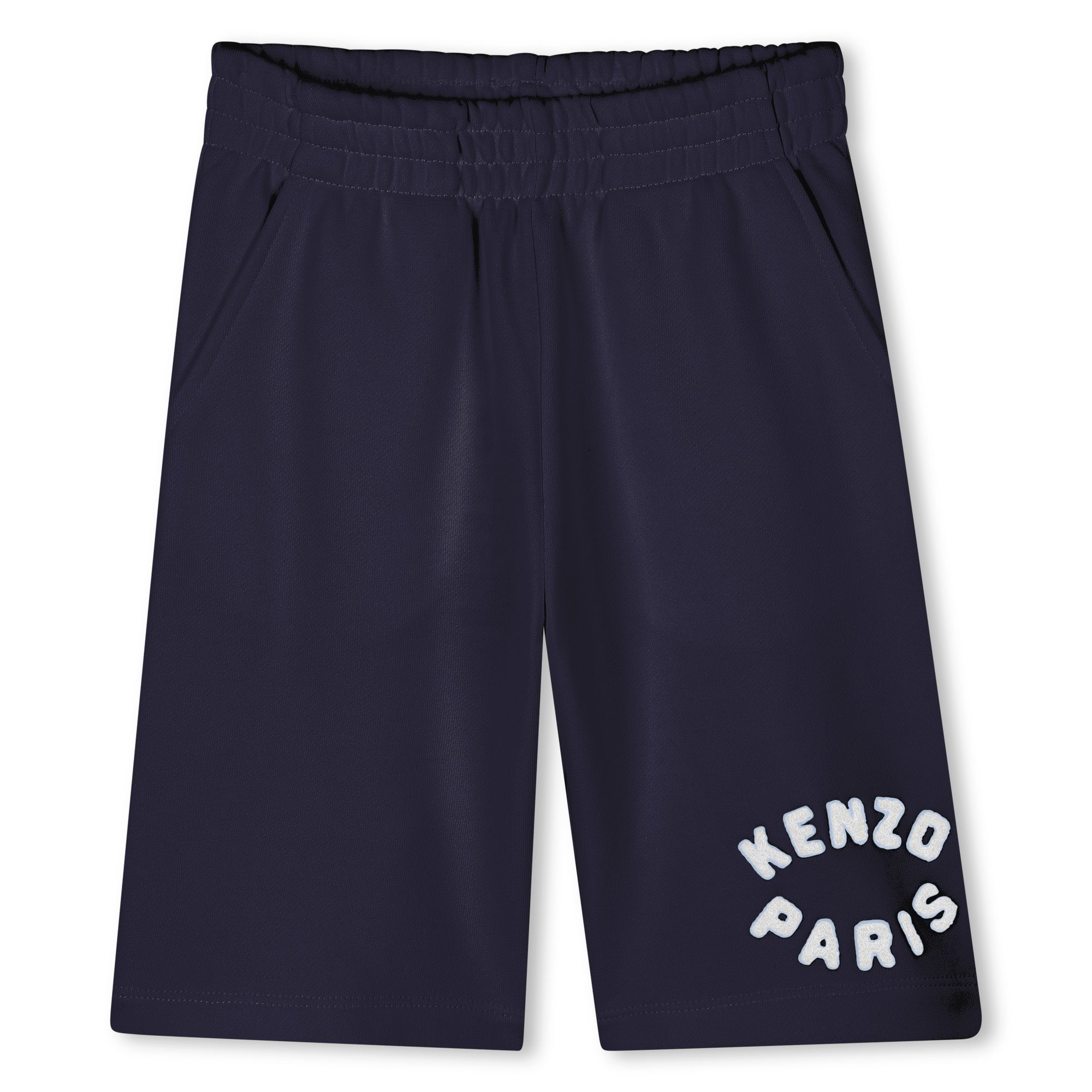 Boys & Girls Navy Print Logo Cotton Shorts