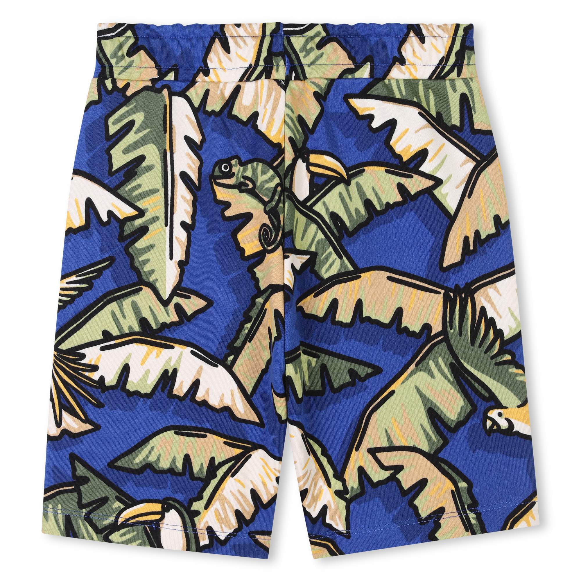 Boys Blue Coconut Tree Print Cotton Shorts