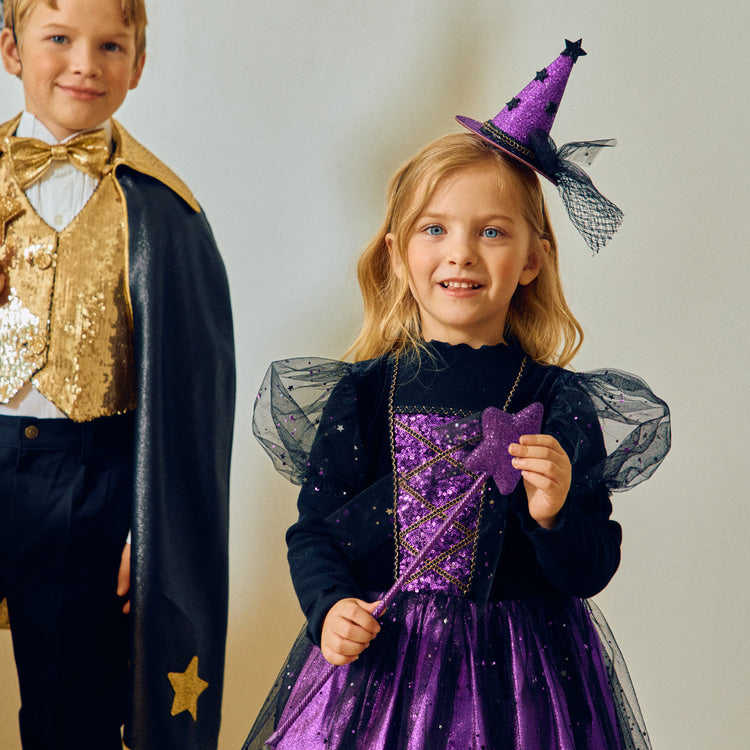 Girls Purple Witch Hat Headband