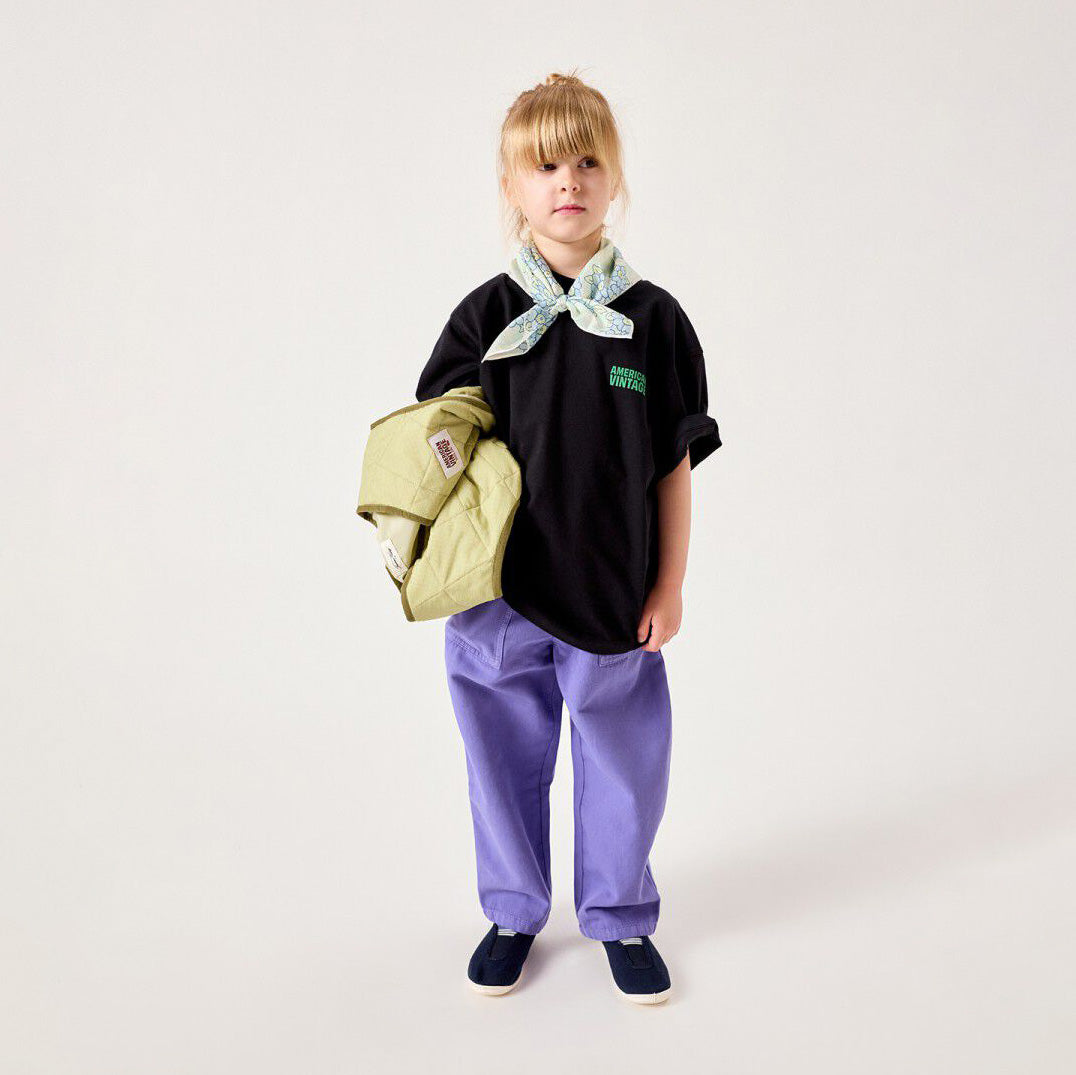 Boys & Girls Black Cotton T-Shirt