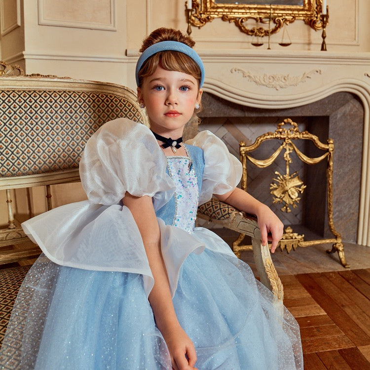 Girls Light Blue Premium Cinderella Headband