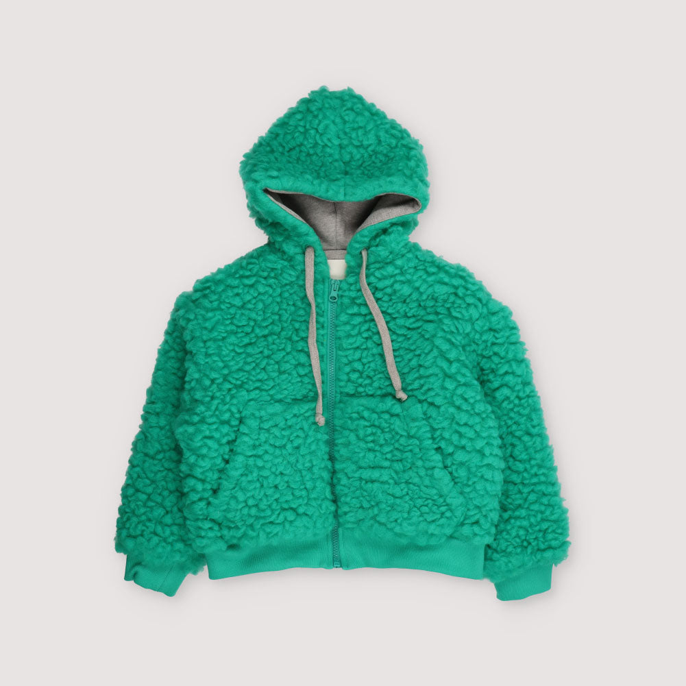 Boys & Girls Green Fleece Zip-Up Jacket