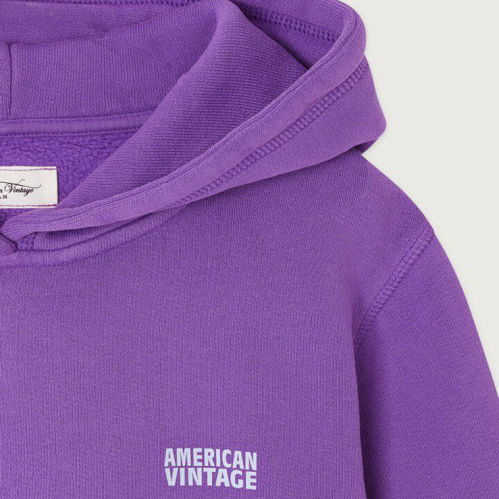 Boys & Girls Purple Cotton Hooded Sweatshirt