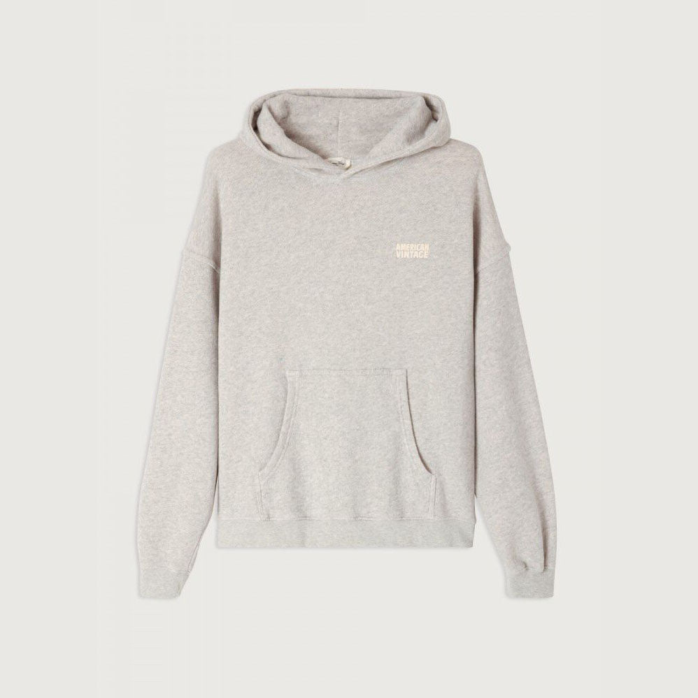 Women Light Grey Hooded Cotton Sweatshirt