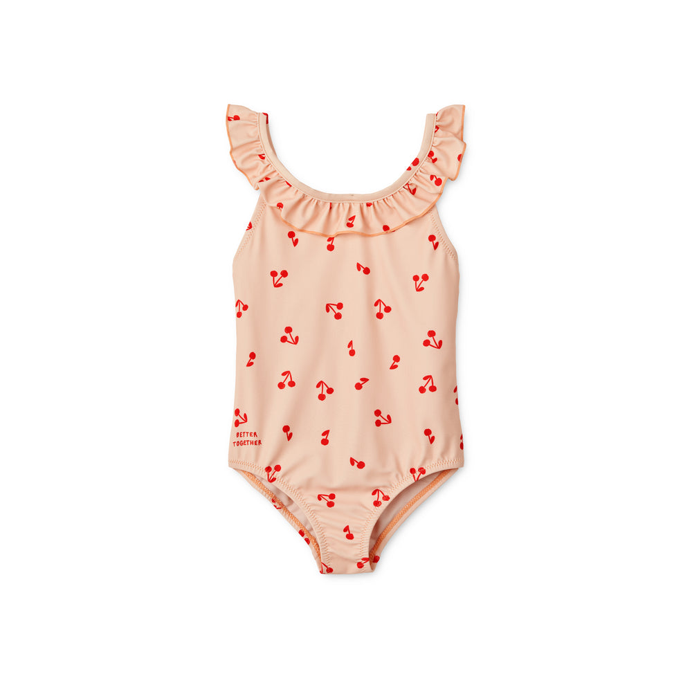 Girls Pink Cherry Swimsuit