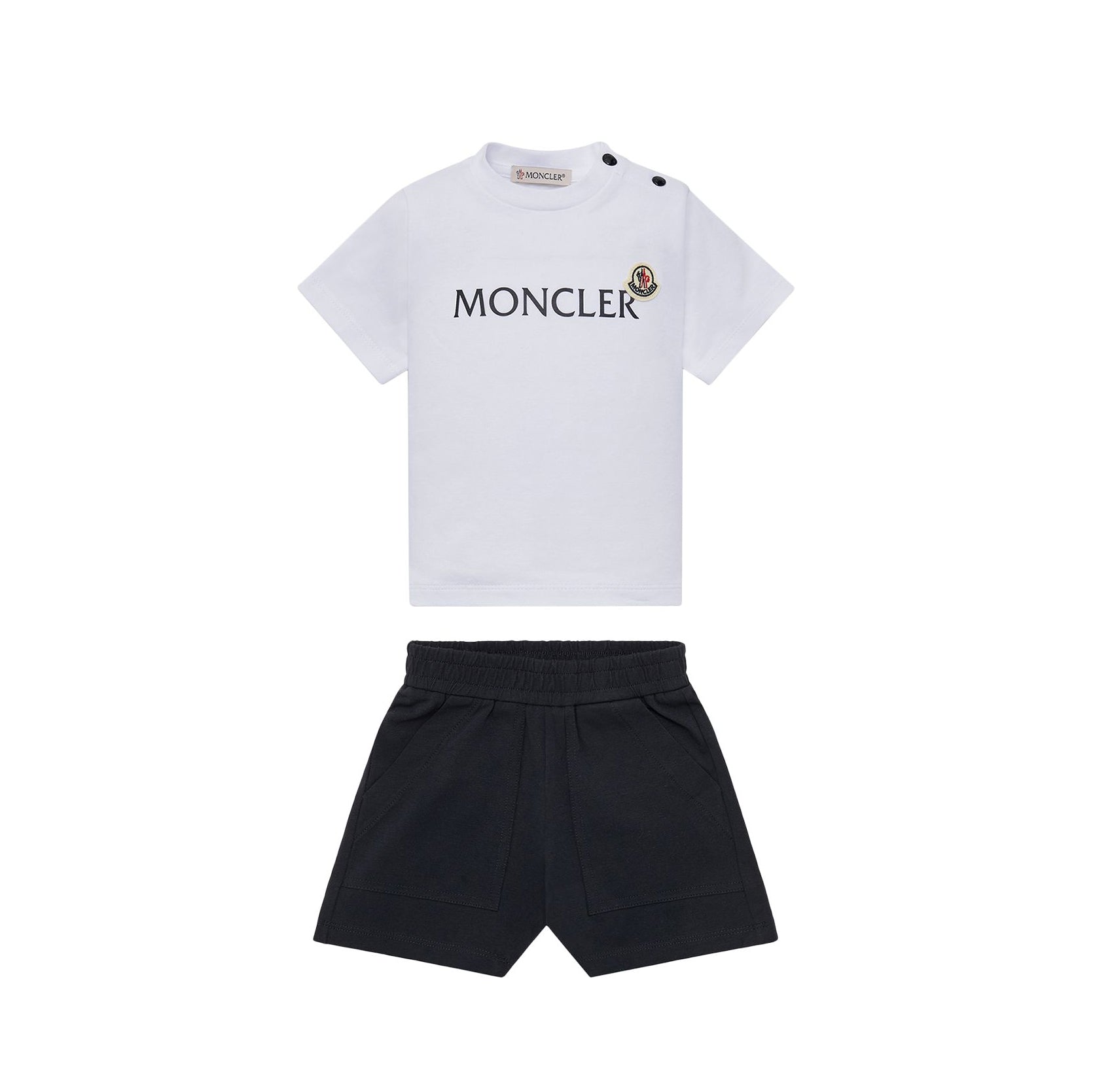 Baby Boys White & Black Cotton Set
