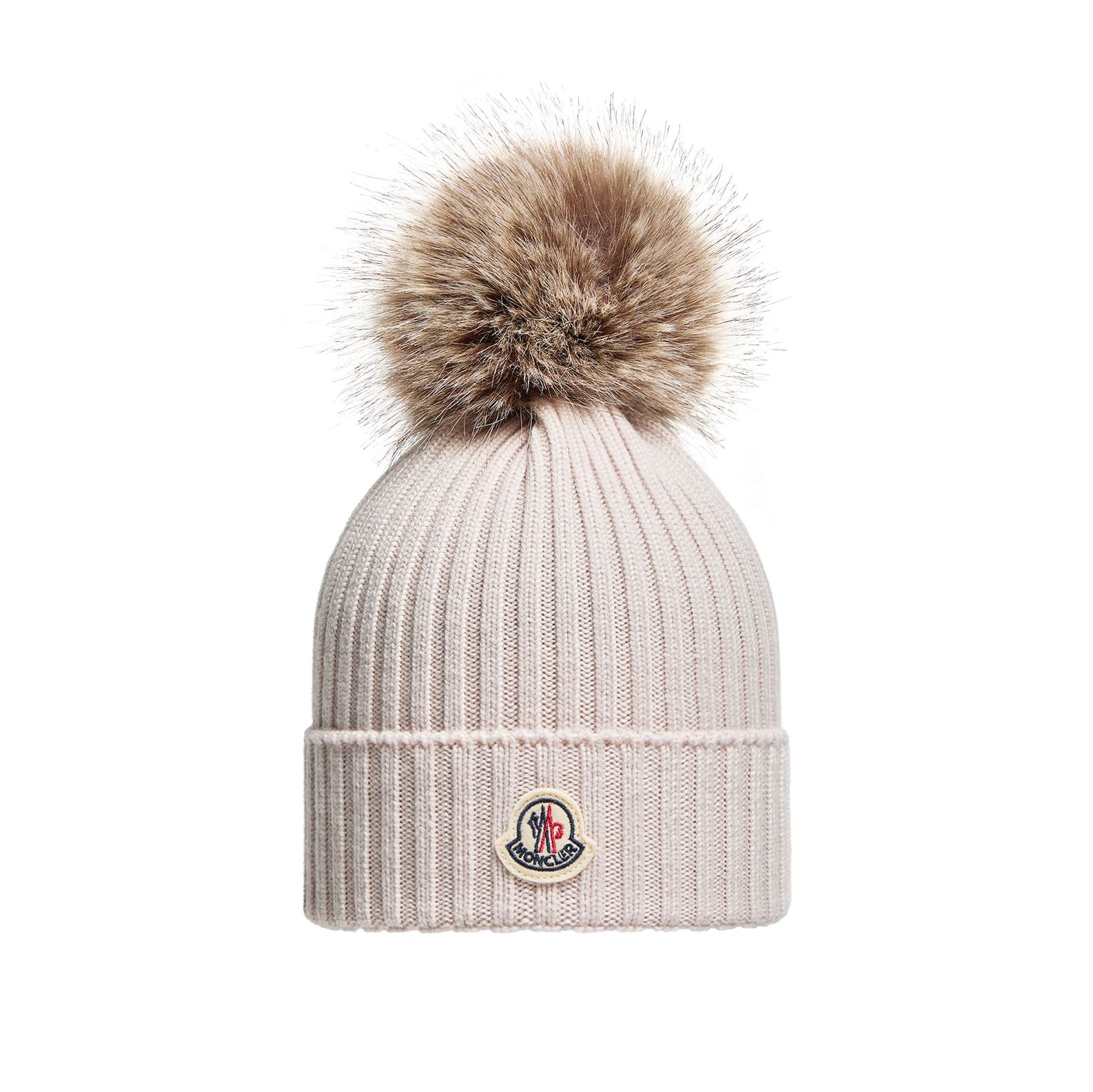 Girls White Wool Pom-Pom Hat