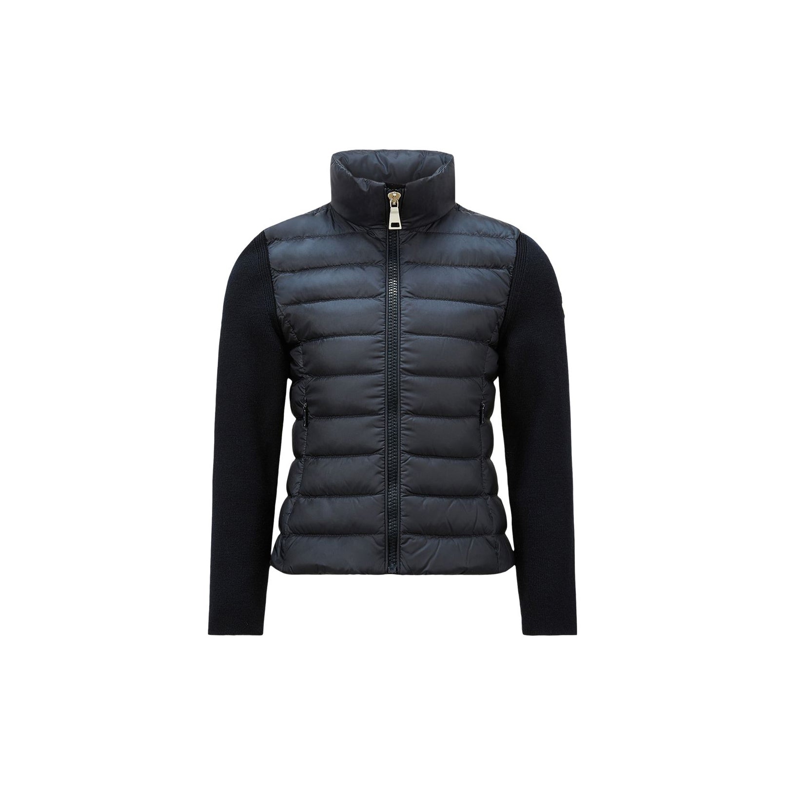 Girls Navy Padded Down Zip-Up Top