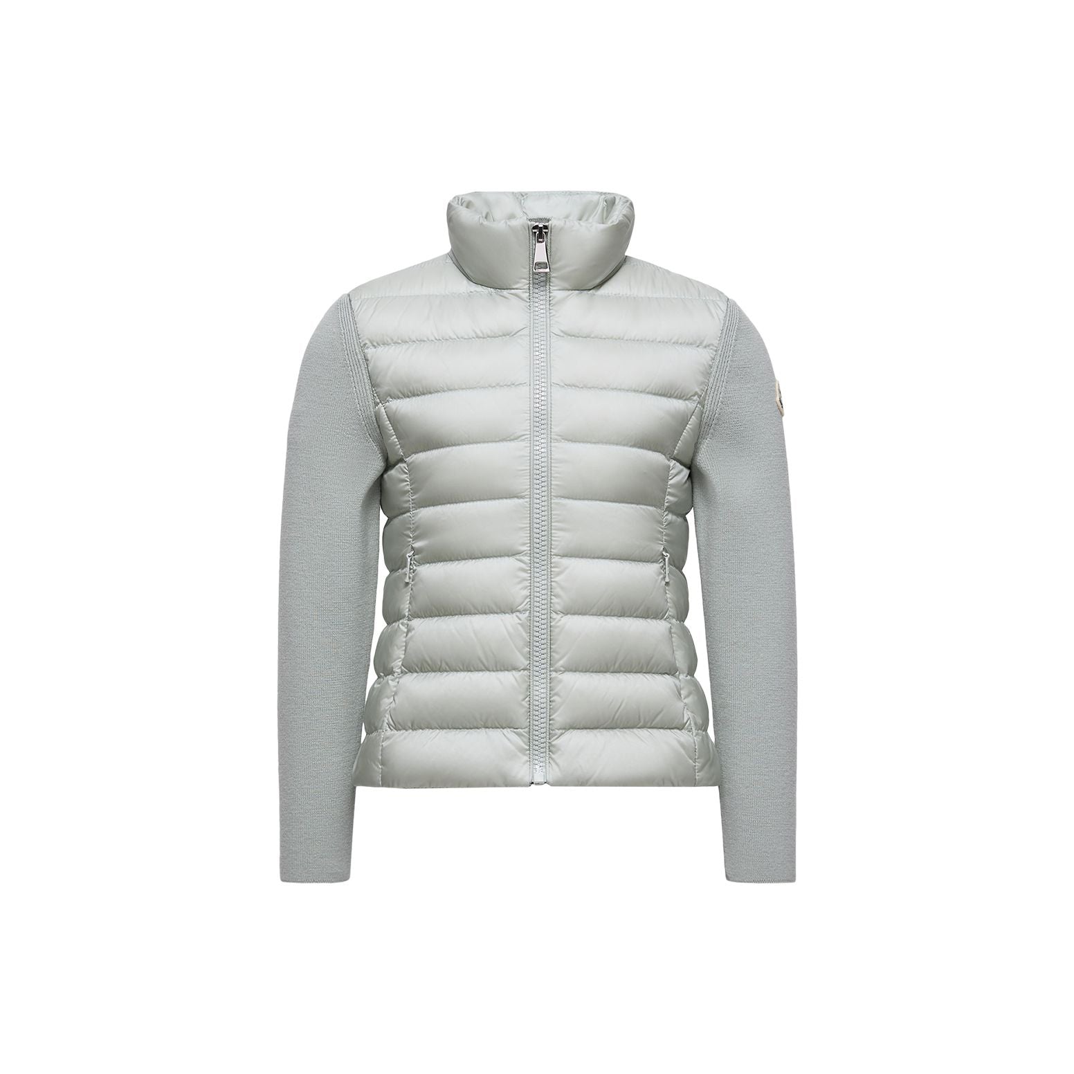 Girls Light Grey Padded Down Zip-Up Top