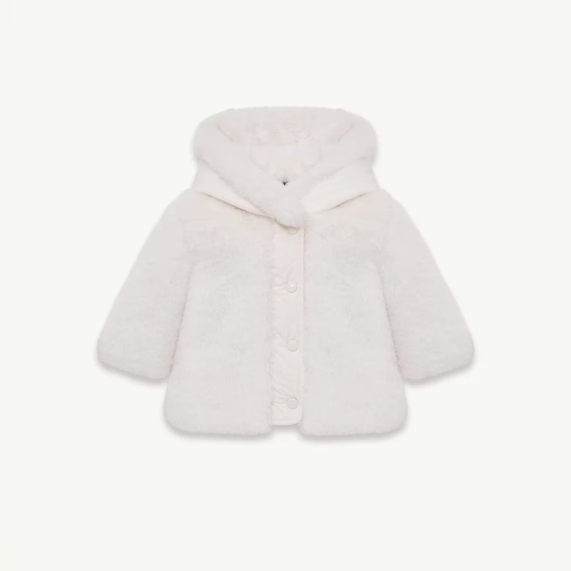 Baby Girls White Fur Faux Jacket