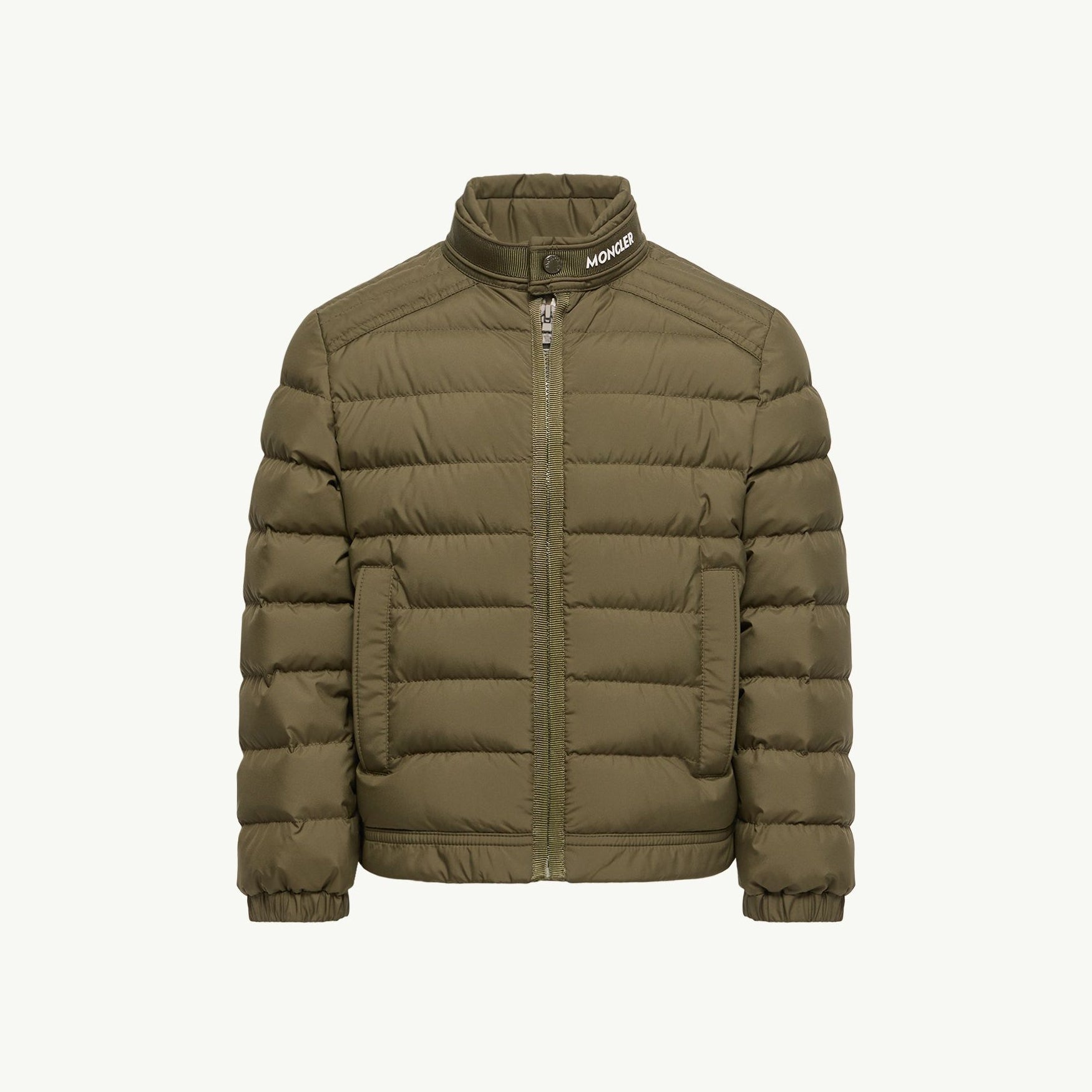 Boys Dark Green "SOREN BIKER" Padded Down Jacket