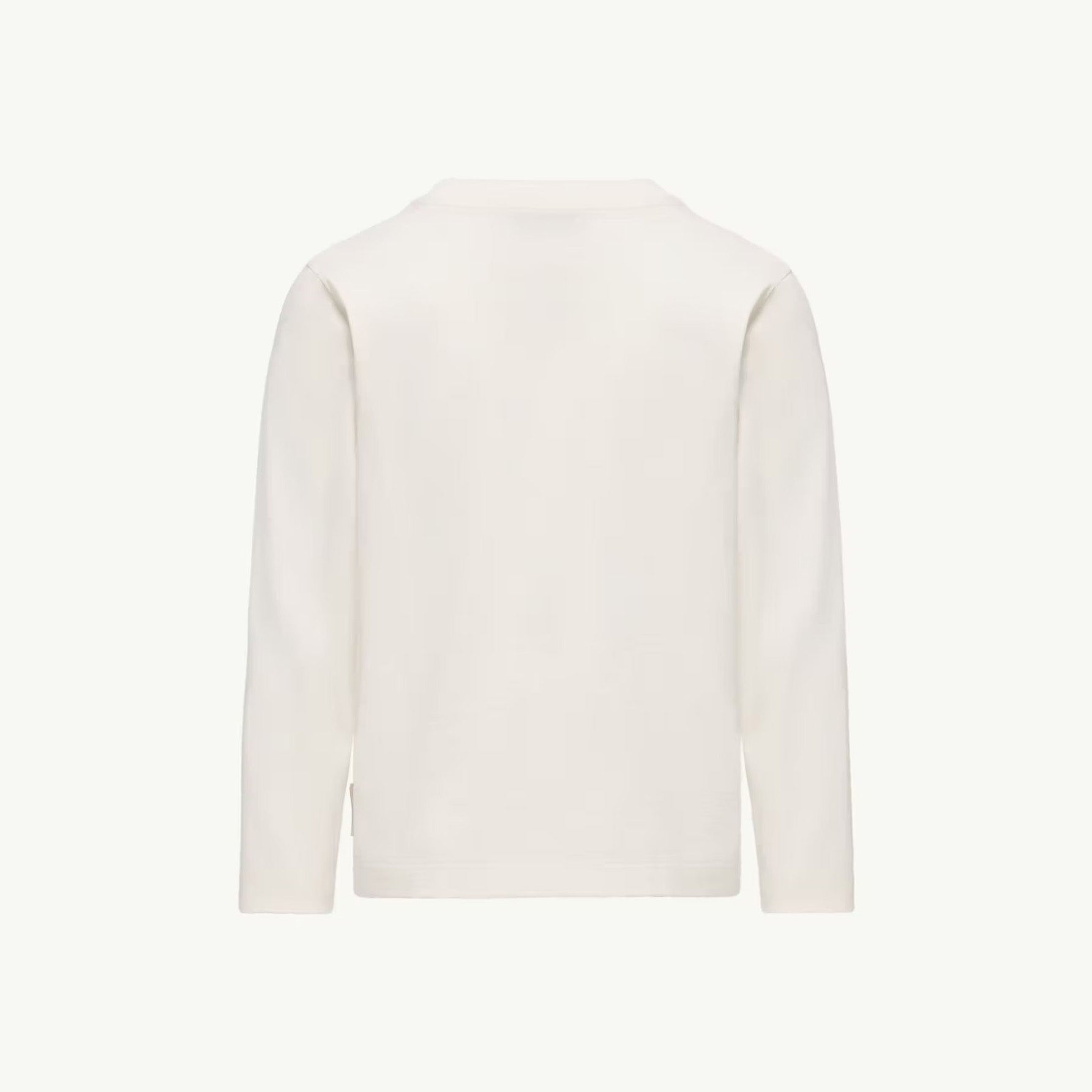 Boys White Cotton Long Sleeves T-Shirt