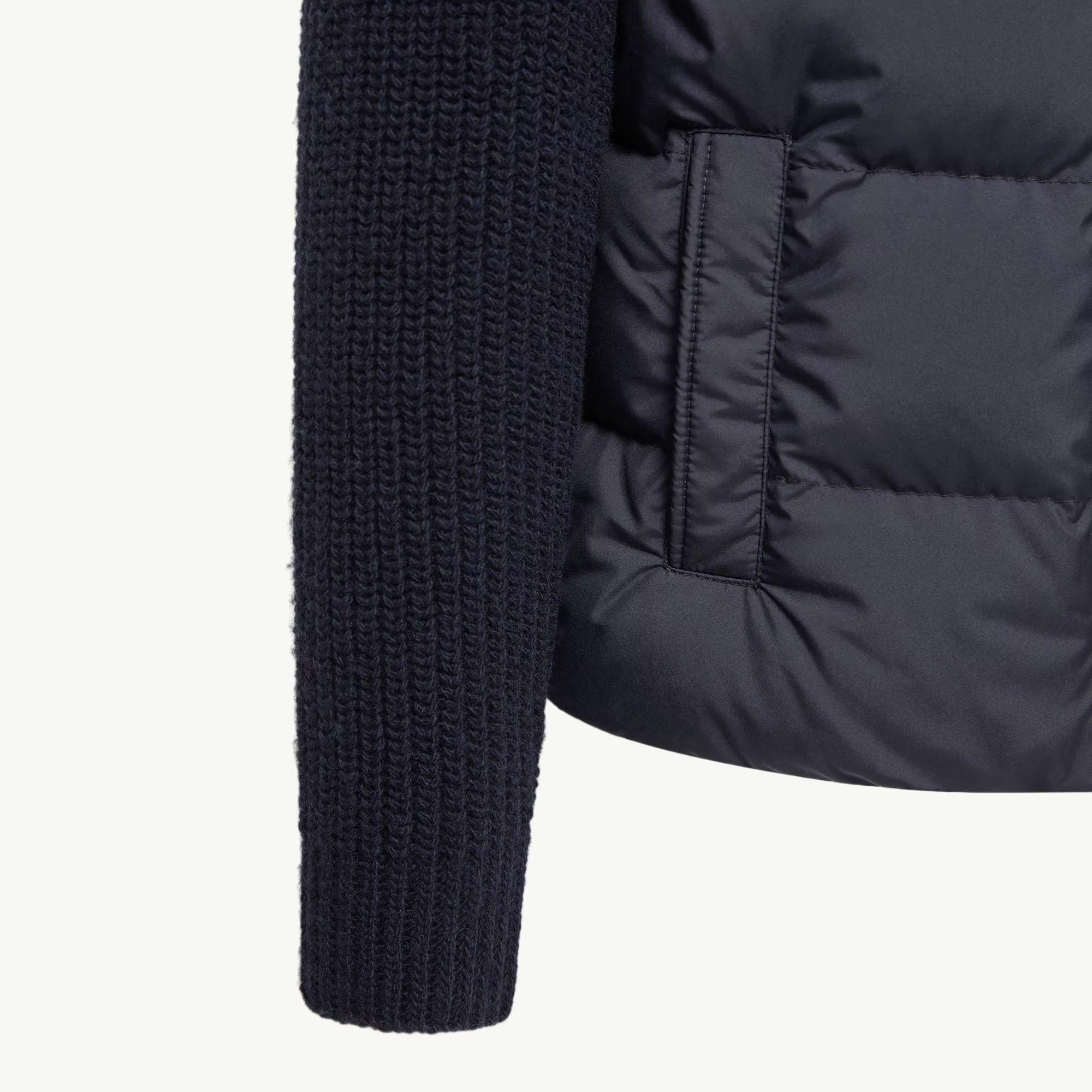 Haut zippé rembourré en duvet bleu foncé pour garçons