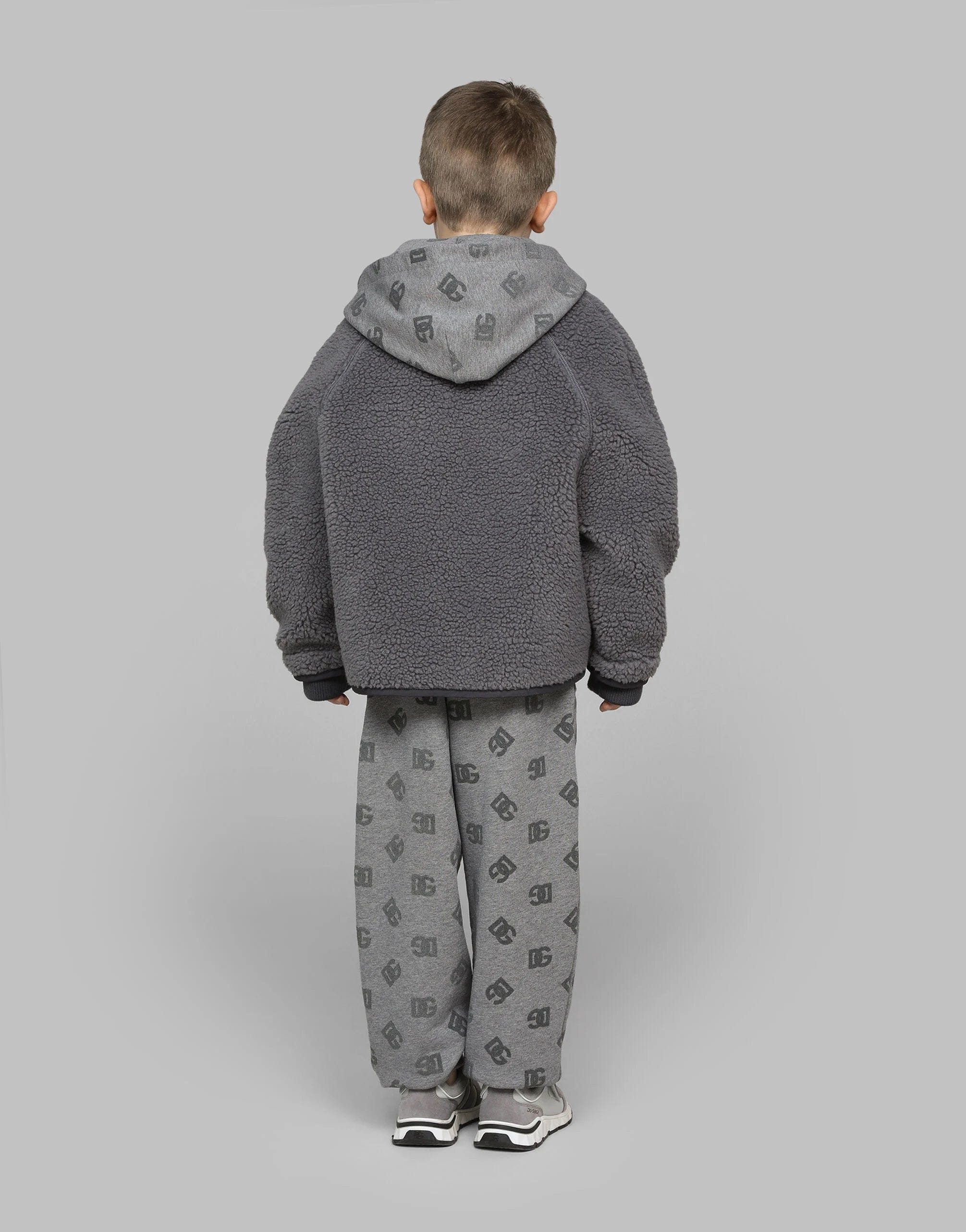 Dolce & Gabbana Boys Faux Shearling Jacket in Grey