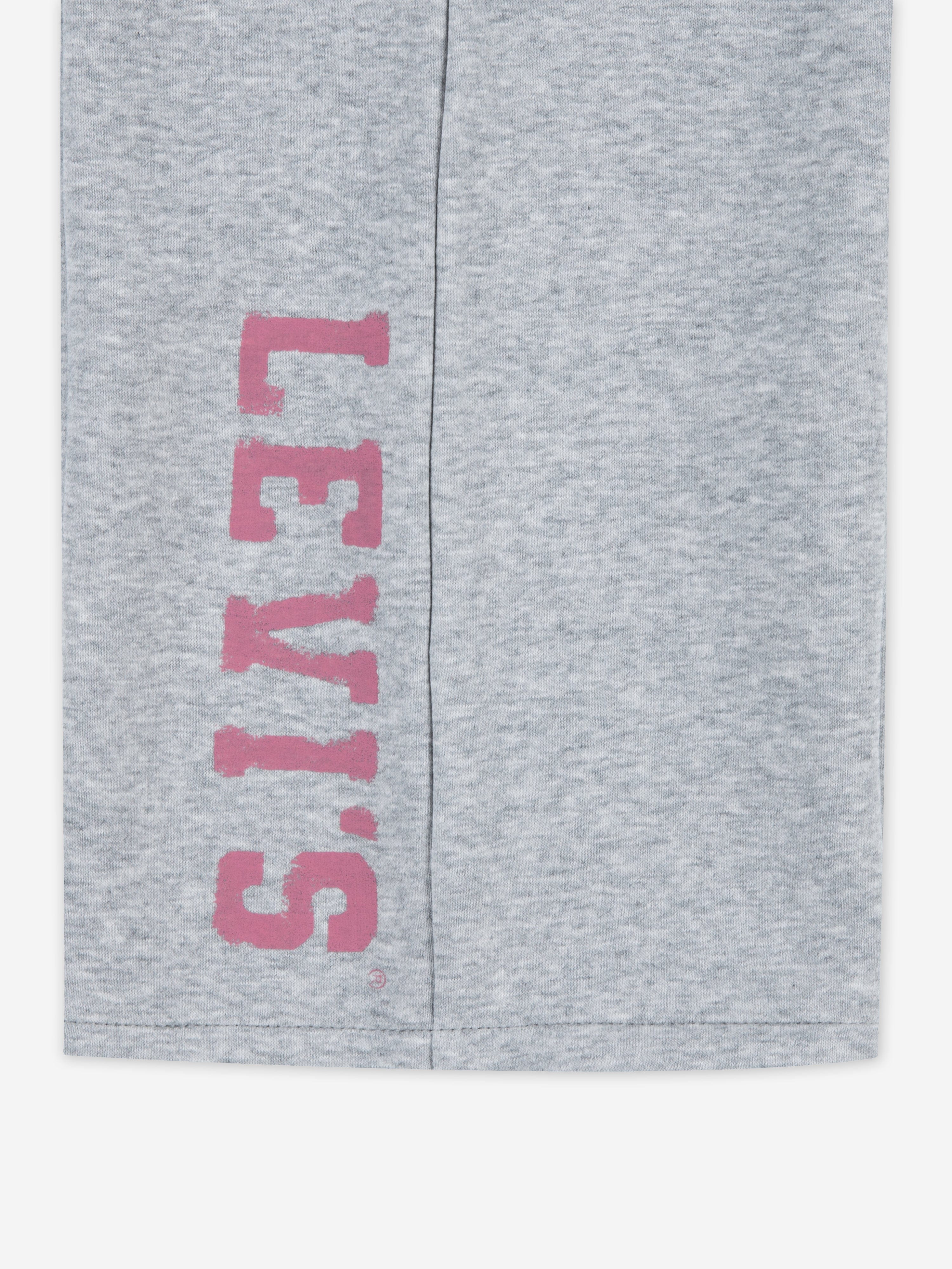 Girls Wide Leg Fleece Joggers in Grey