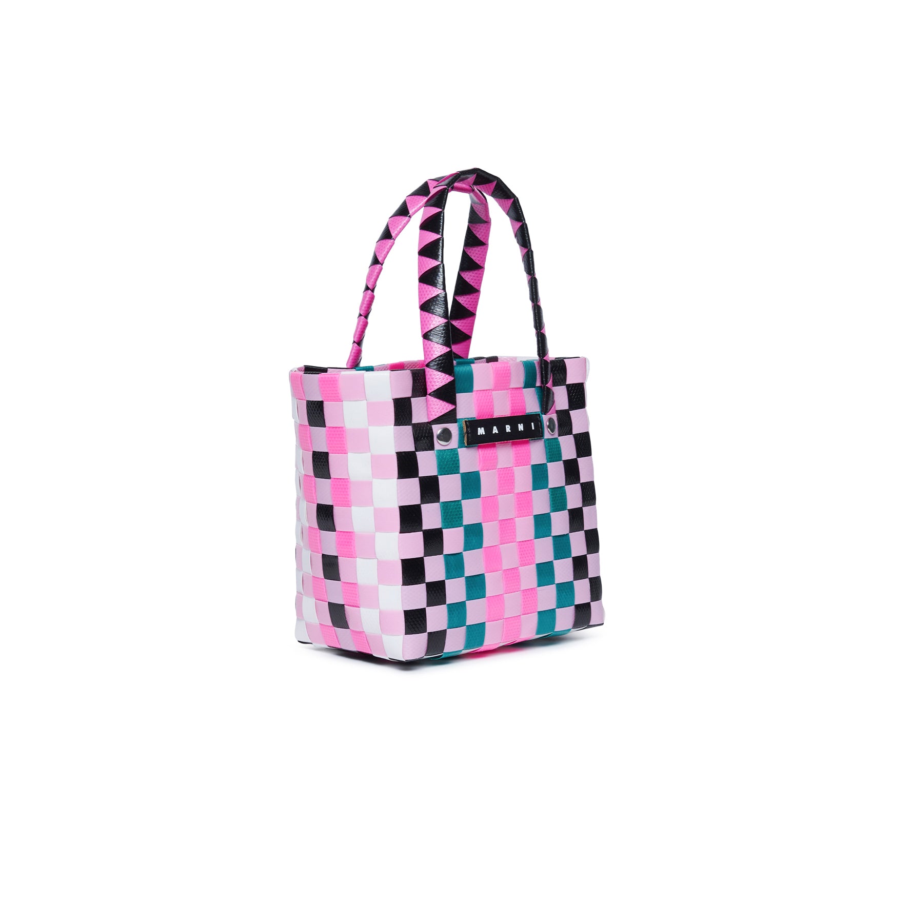 Sac à main tissé multicolore pour filles (H x l x P : 14x14x9cm)