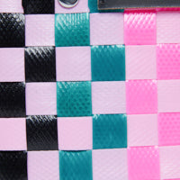 Sac à main tissé multicolore pour filles (H x l x P : 14x14x9cm)