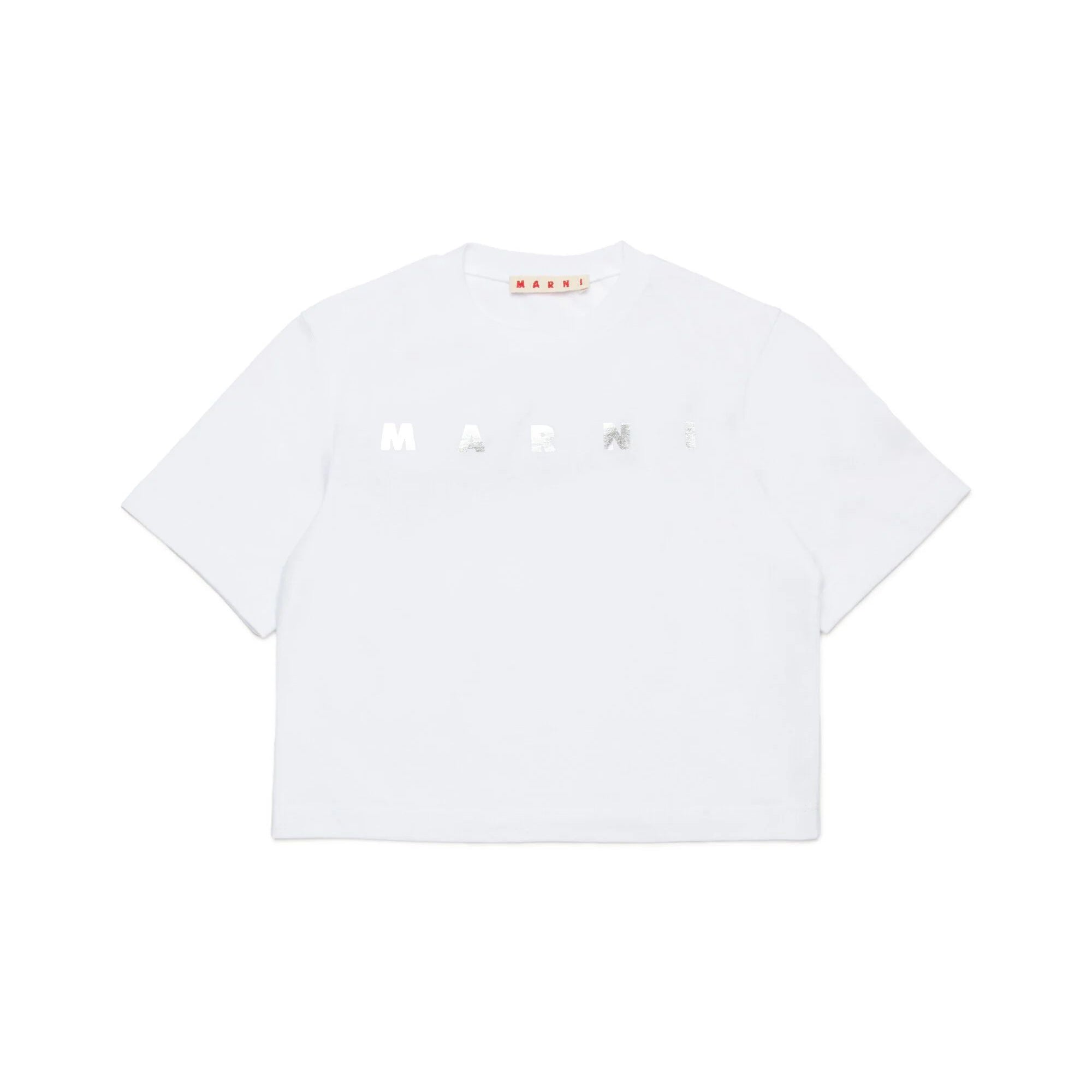 Girls White Logo Cotton T-Shirt