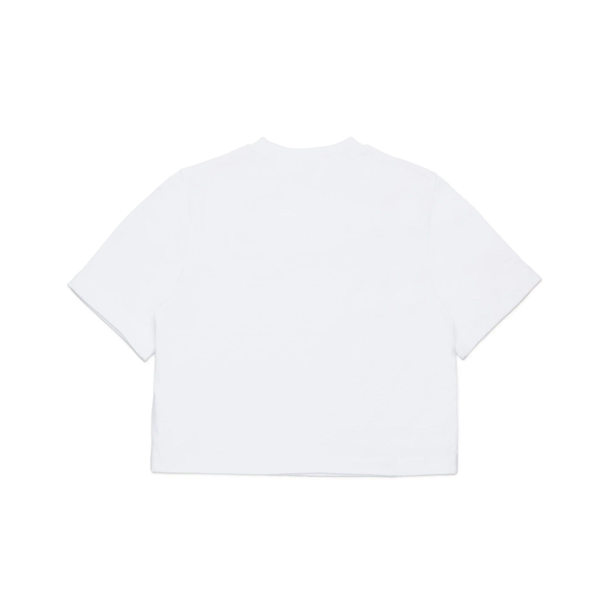 Girls White Logo Cotton T-Shirt