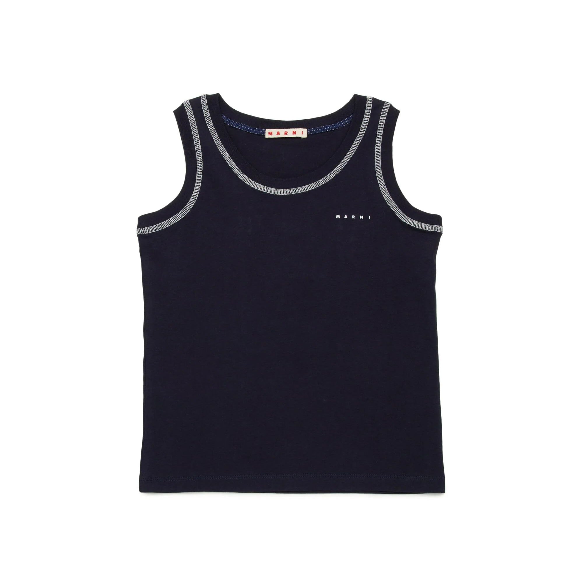 Boys Navy Cotton Vest