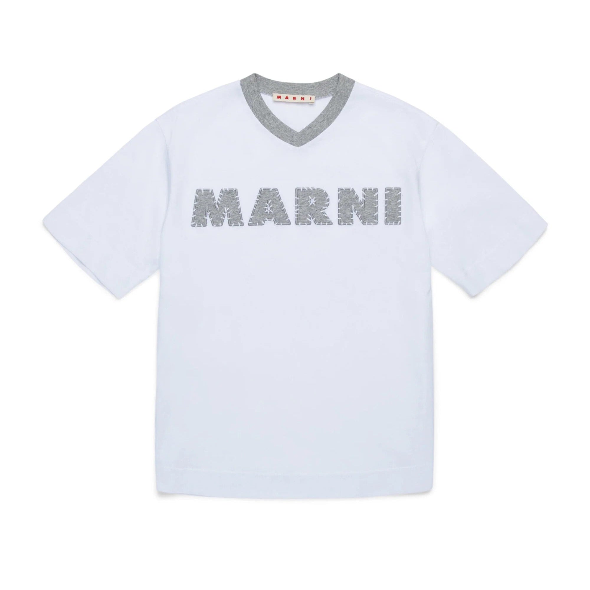 Boys & Girls White Logo Cotton T-Shirt