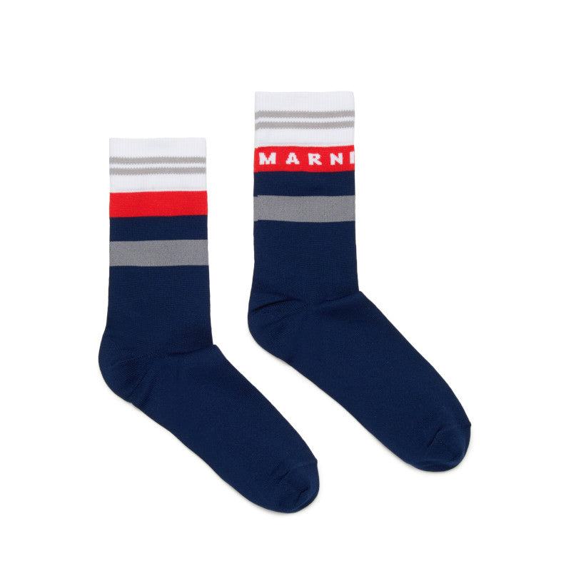Girls Navy Logo Socks
