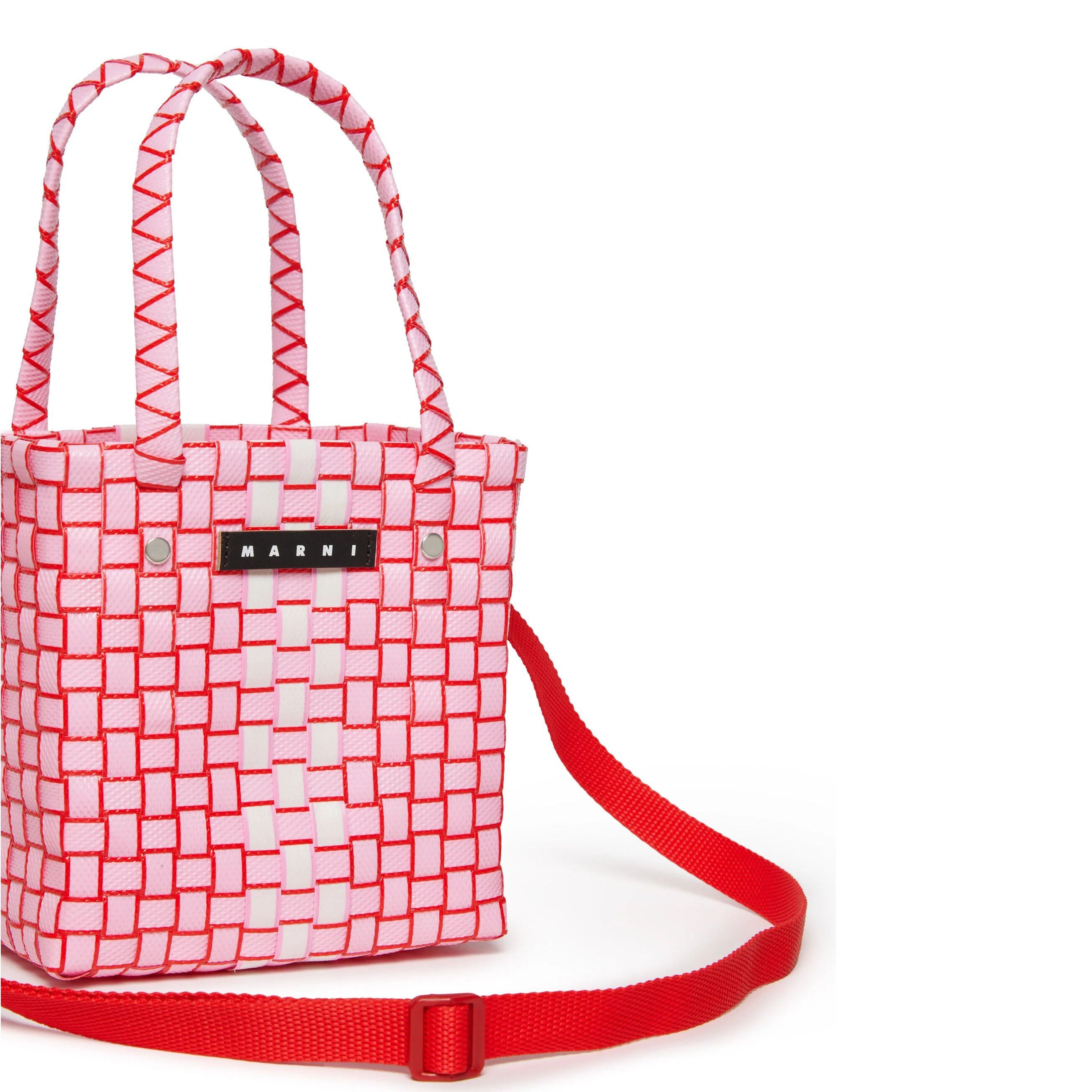 Sac à main tressé rose pour filles (H17xL18xP12cm)
