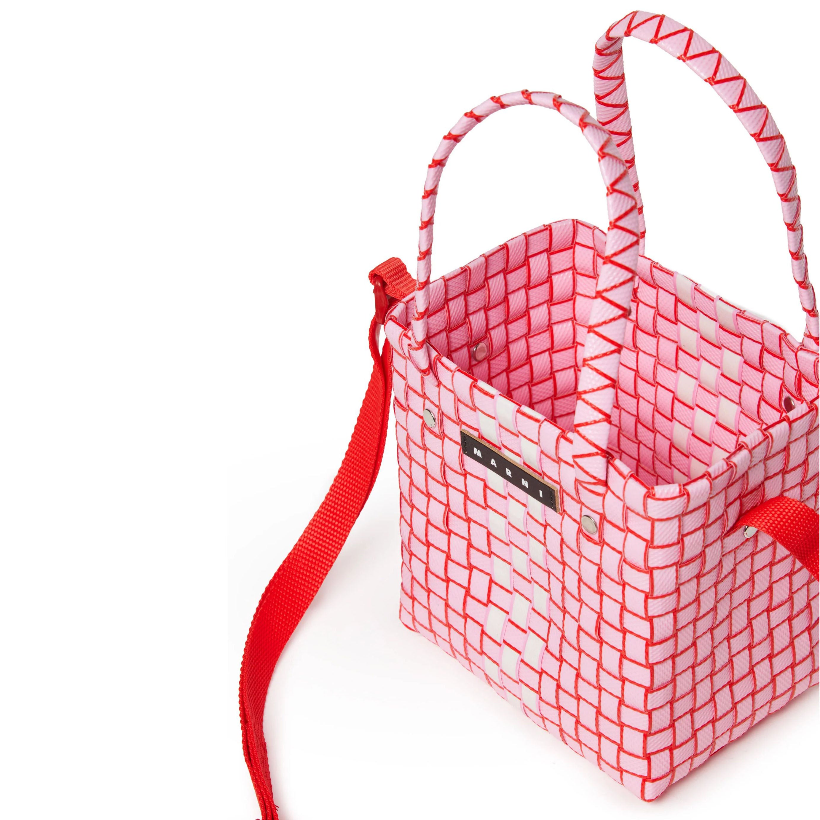 Sac à main tressé rose pour filles (H17xL18xP12cm)