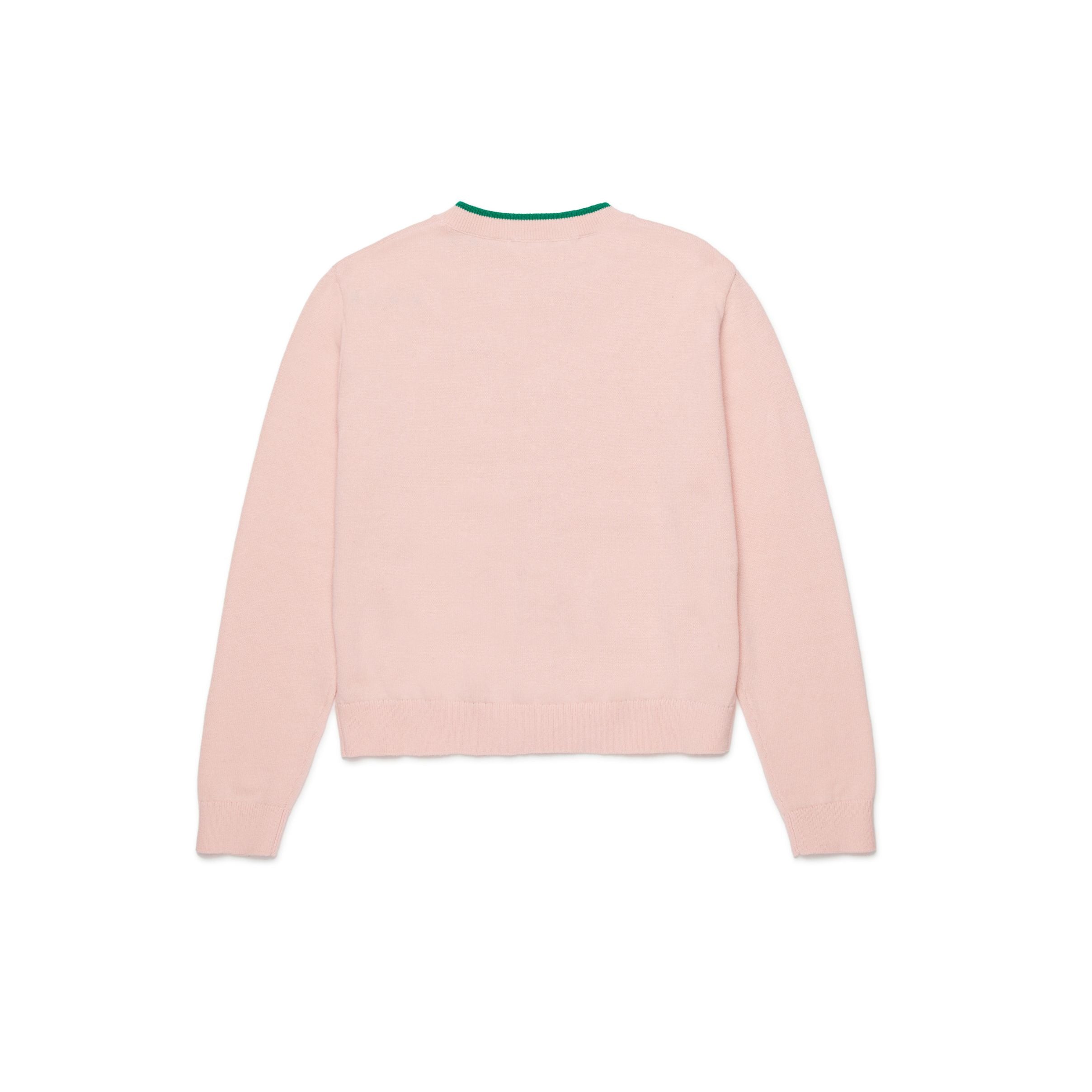 Girls Pink Embroidered Logo Cotton Knit Cardigan