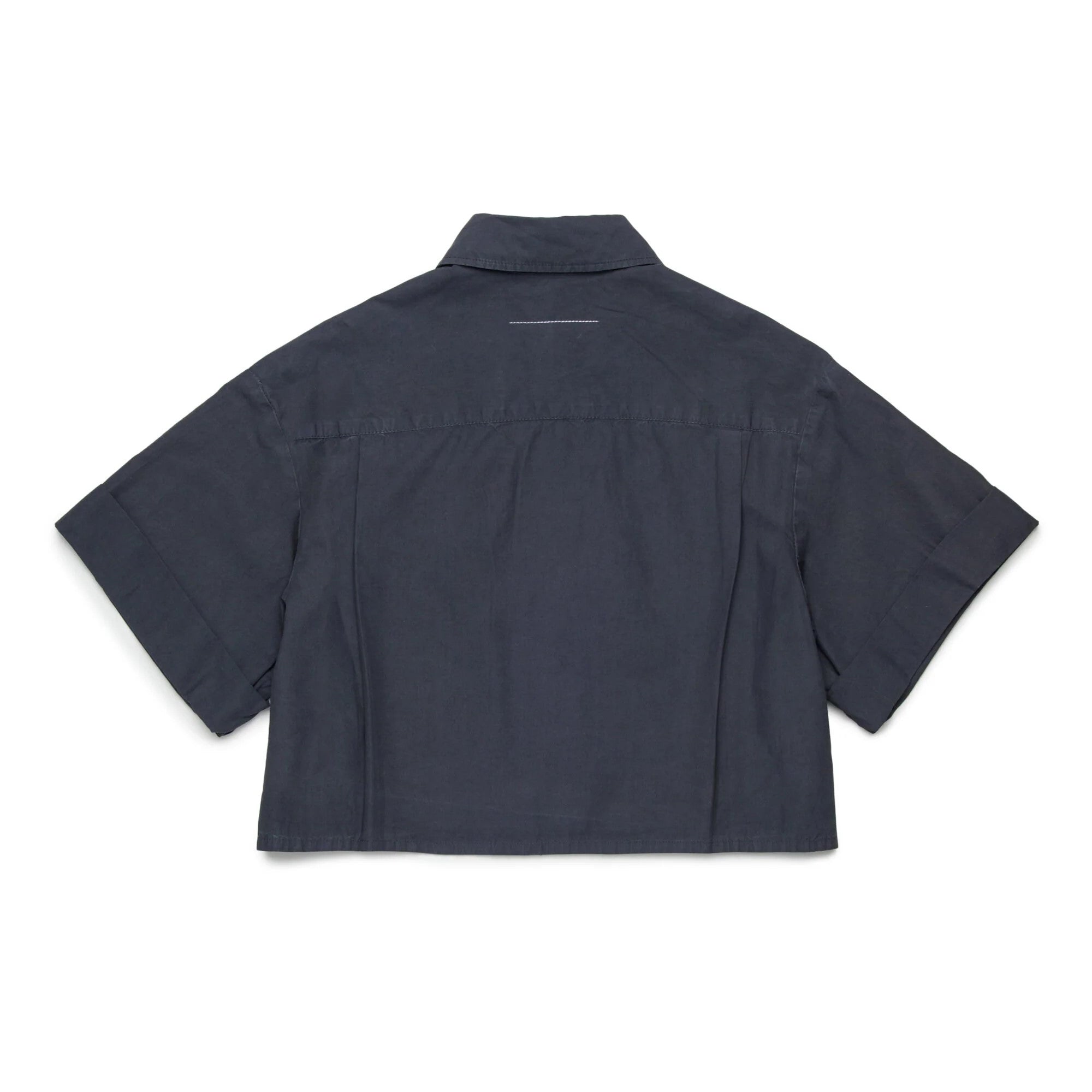 Girls Grey Embroidered Cotton Shirt