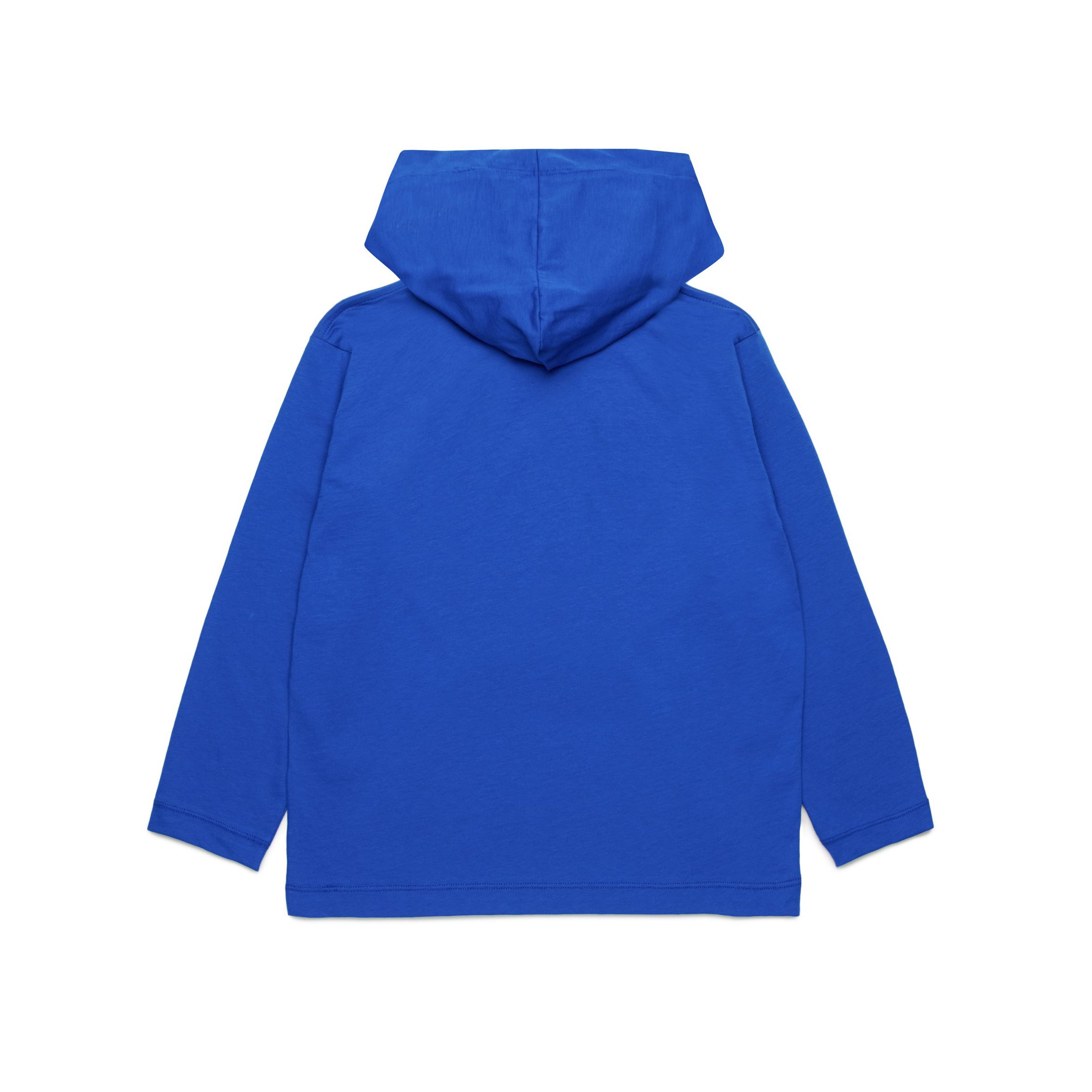Boys & Girls Blue Hooded Cotton T-Shirt