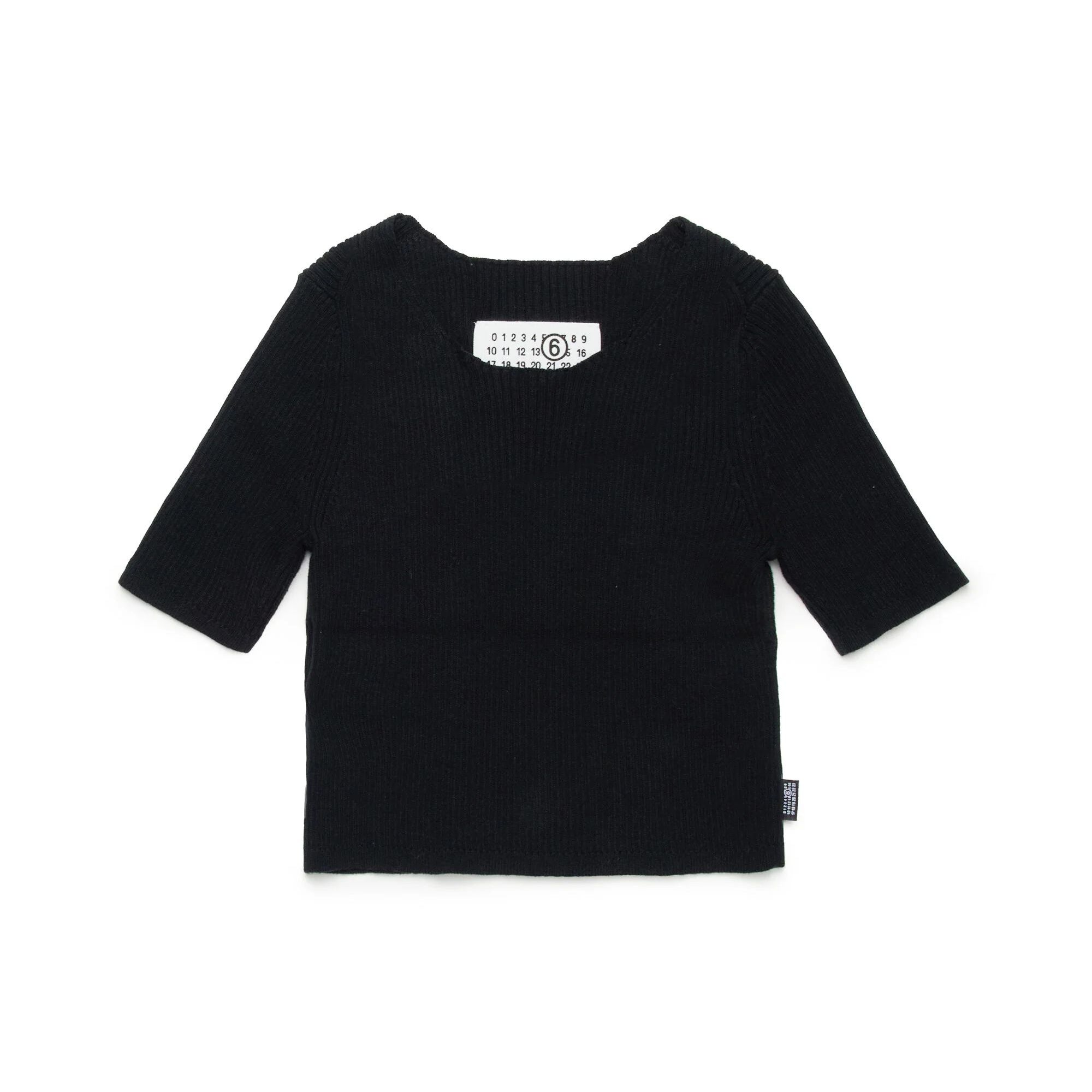 Girls Black Cotton Knit Top
