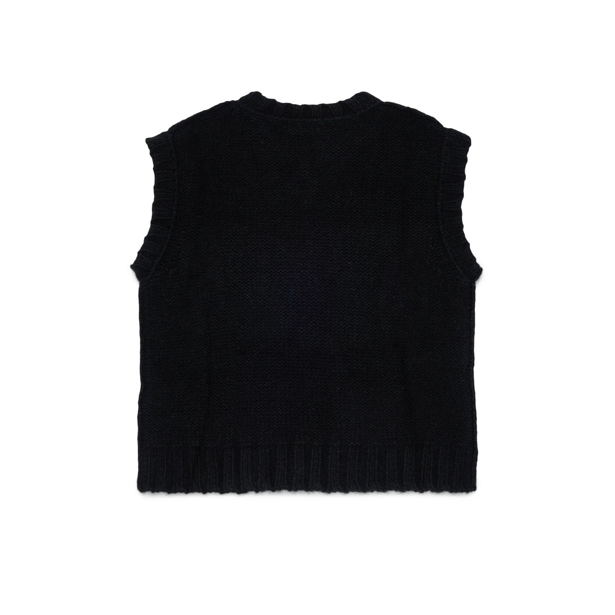 Boys & Girls Black Logo Wool Vest